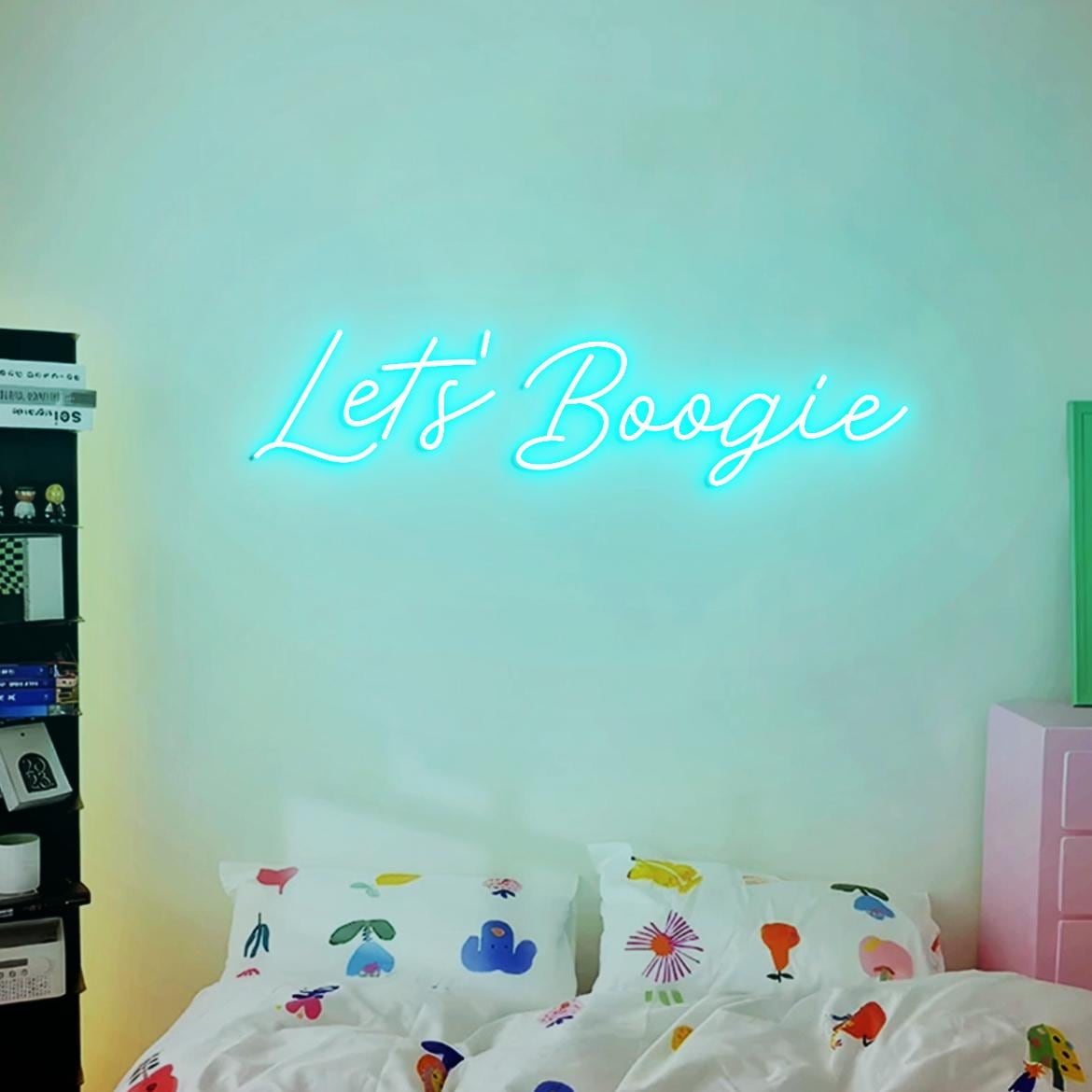 Let's Boogie Neon Sign, Boogie Disco Themed Party Wall Neon Sign, Boogie 70s, 80s Party Prom Decor, Boogie Party Addition Decor