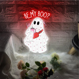 Be My Boo Neon Sign, Ghost Neon, Valentines Day Neon Sign, XOXO Neon, Women Valentines Day Neon Gifts, Heart Neon Sign, Happy Valentines