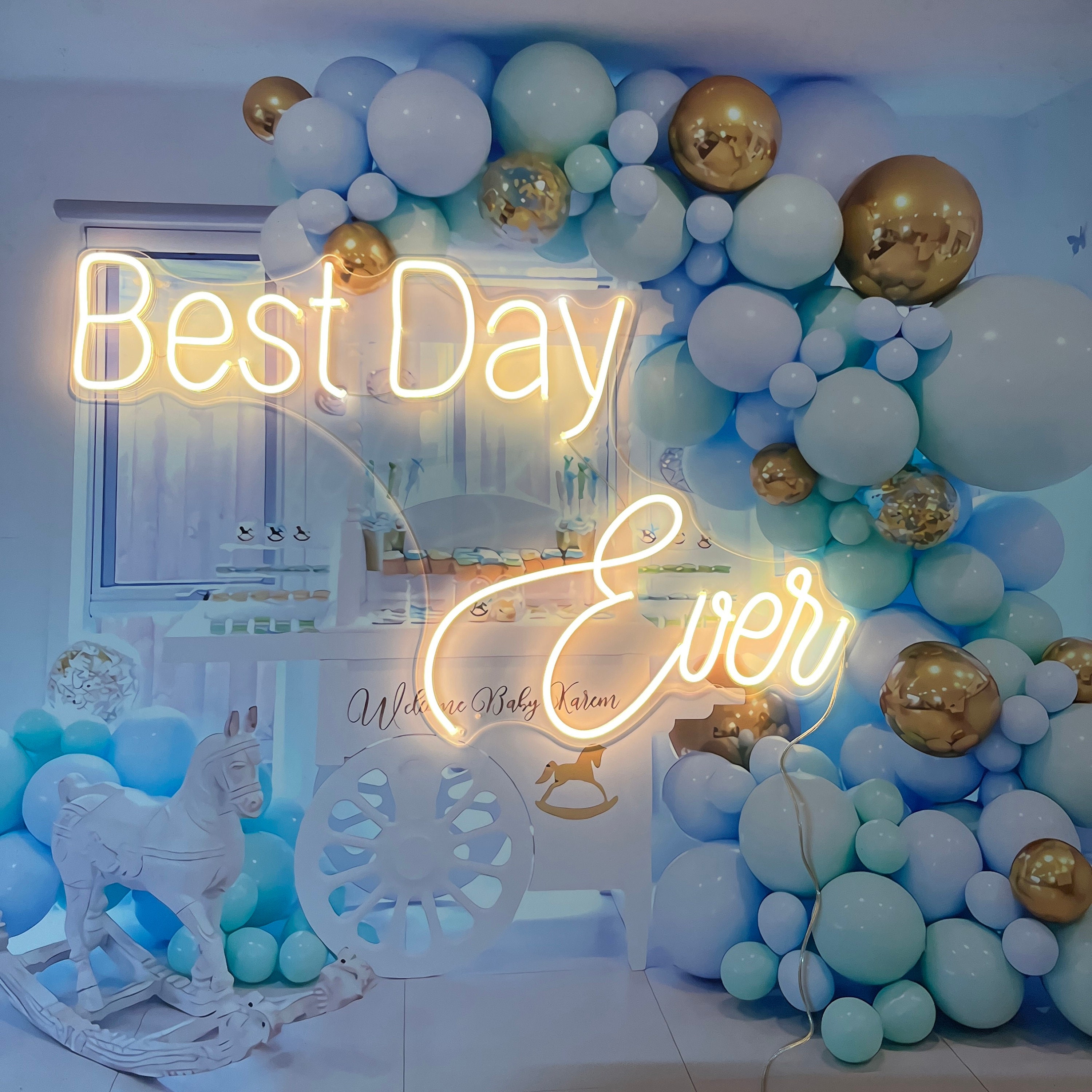 Best Day Ever Neon Sign, Custom Neon Sign Aesthetic , Wedding Neon Sign Wall Decor, Neon Sign Bedroom, Wedding Flower Wall Sign