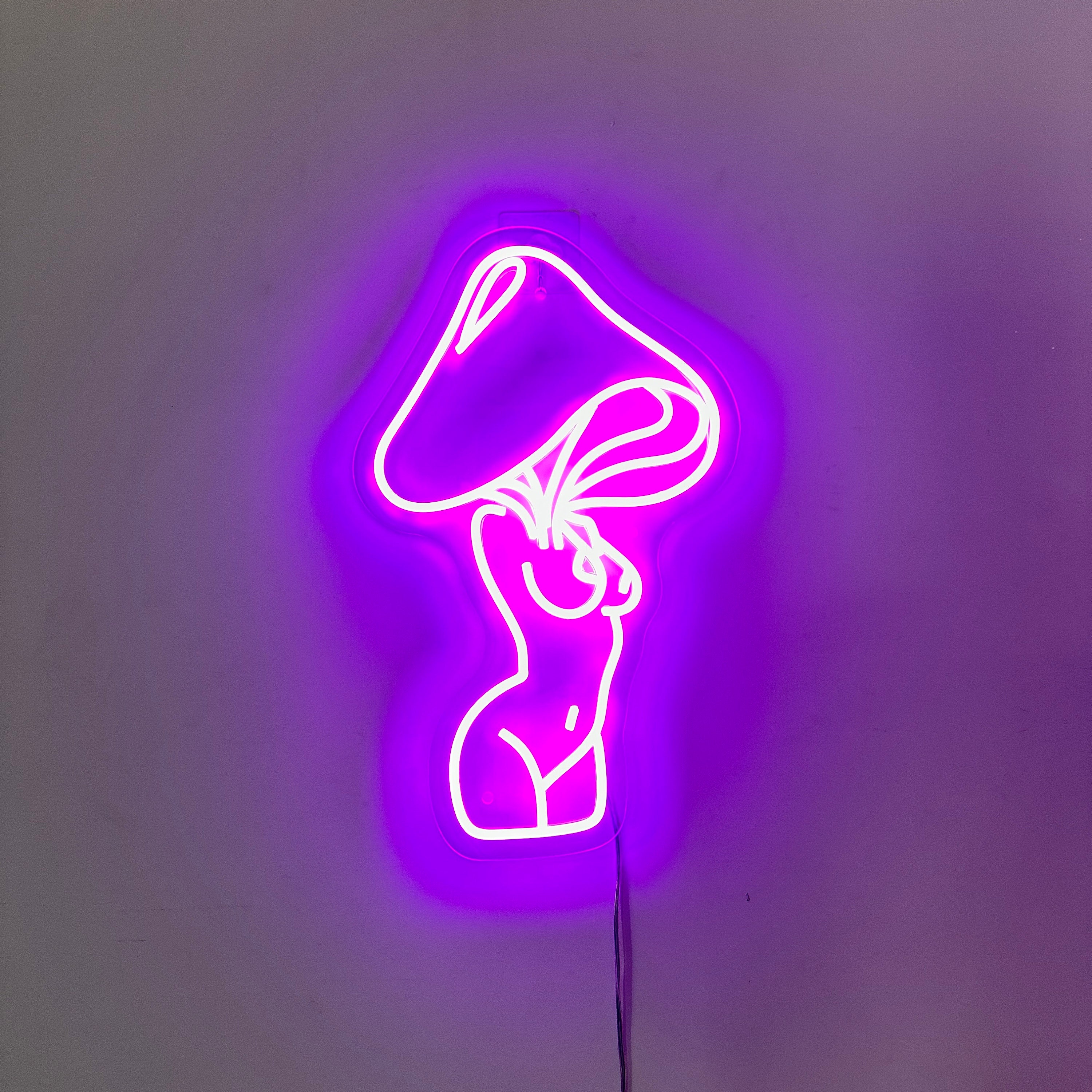 Mushroom Lady Led Neon Sign, Lady LED Lights, Bar Neon Sign for Man Cave Decor, Bedroom Wall Decor Party Art Decoration Gift for Her