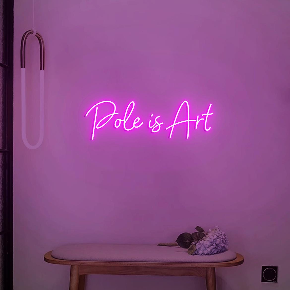 Pole is Art Neon Sign, Pole Dancing Classes Wall Art, Neon Sign for Pole Studio Decoration, Home Pole Room Decor Idea, Gift for Pole Dancer