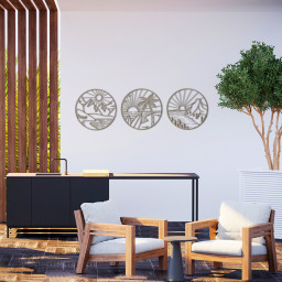 Circular Landscapes Trio – Line Art