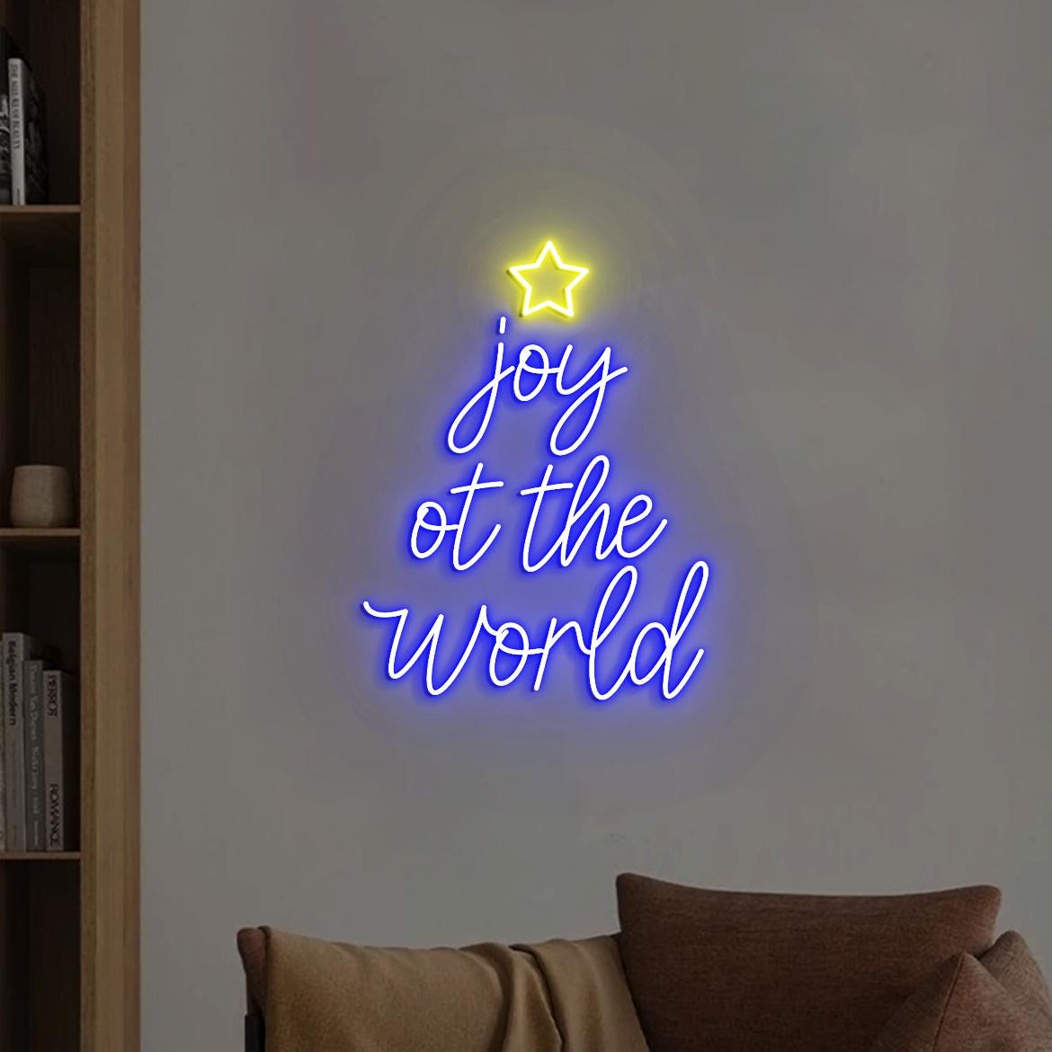 Joy to the World Neon Sign, Joy Christmas Sign Wall Decor, Joy to the World Tree Signs, Christmas Holidays Home Decorations Pieces