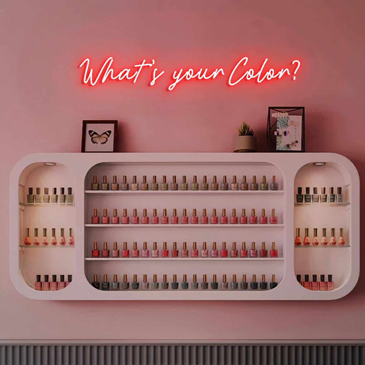 What's your Color? Nail Beauty Neon Light Sign, Nail Room Wall Art, Neon Sign for Nail Polish Rack Wall, Nail Business Wall Sign Display