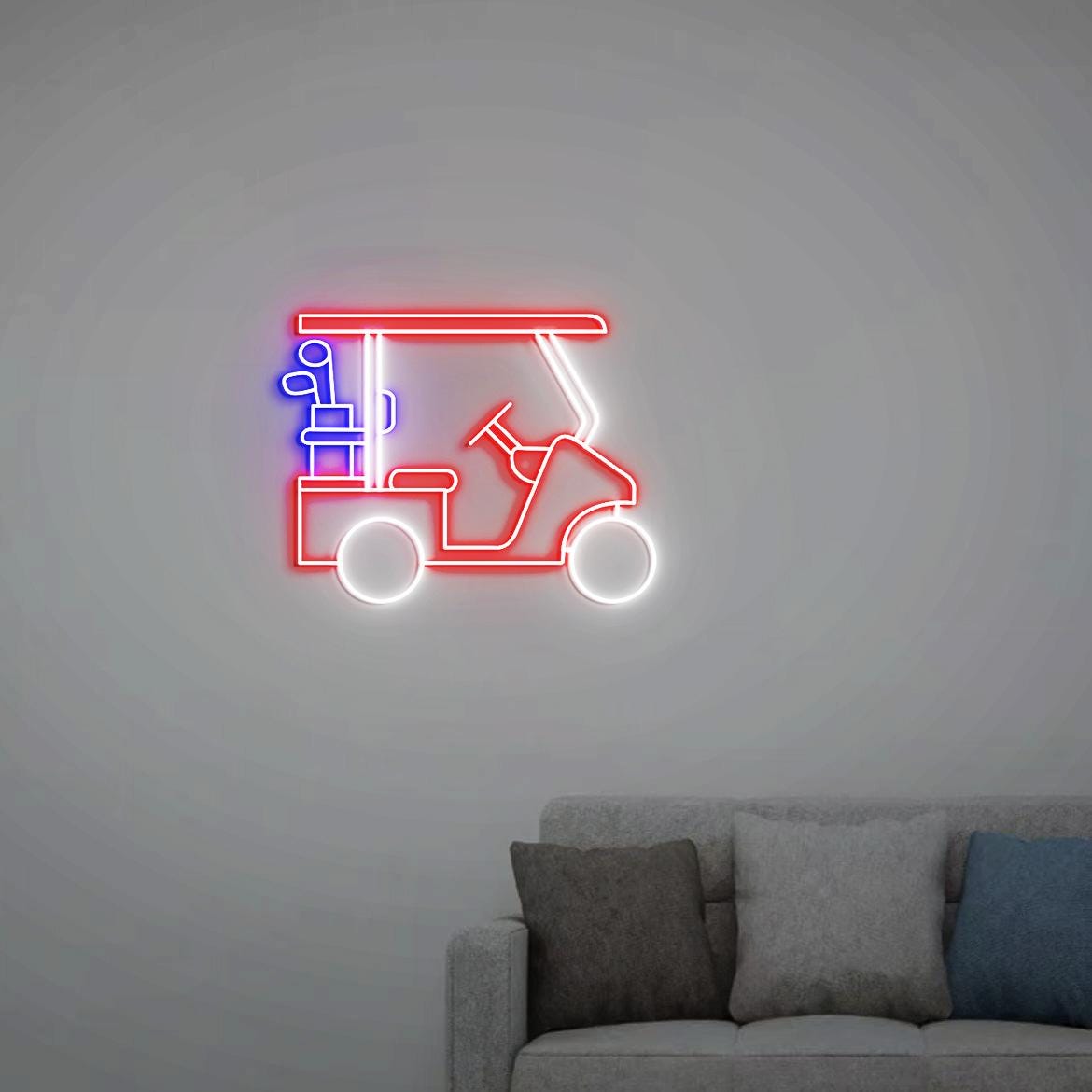 Golf Cart Neon Sign, Personalized Golf Cart Sign, Golf Art for Home Office Wall Decorations, Golfer Gift, Gift for Golf Lovers, Golf Sign