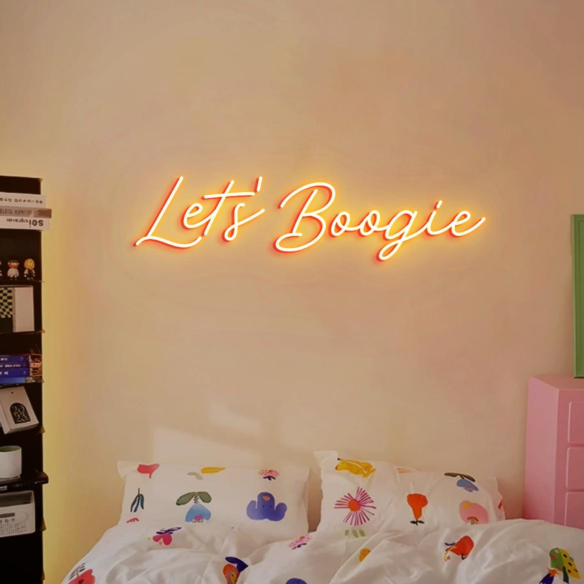 Let's Boogie Neon Sign, Boogie Disco Themed Party Wall Neon Sign, Boogie 70s, 80s Party Prom Decor, Boogie Party Addition Decor
