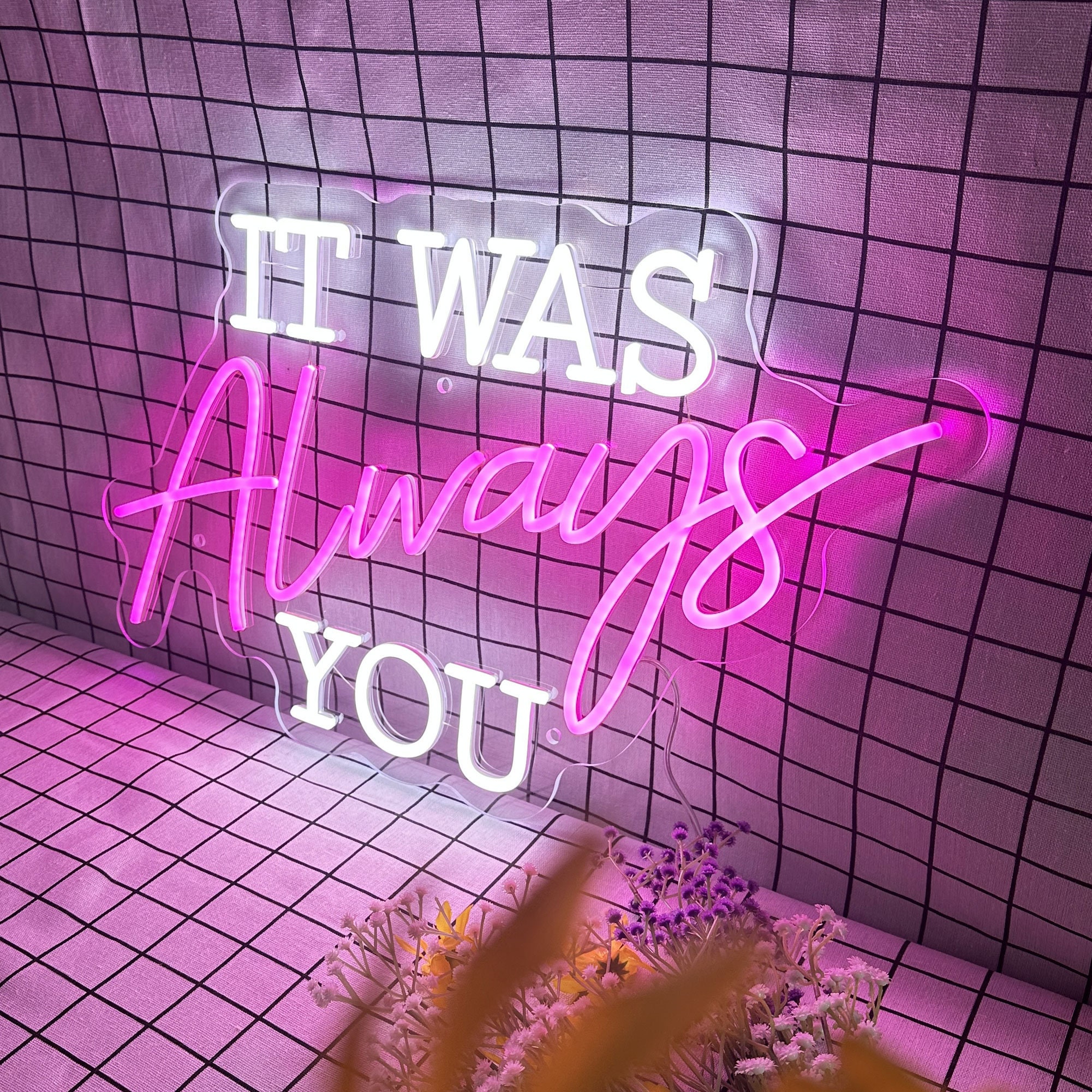 It Was Always You Neon Light, Neon Sign Light Decor, Bedroom Neon Lights, Neon Wedding Sign Wall Decor, It Was Always You Wall Decoration