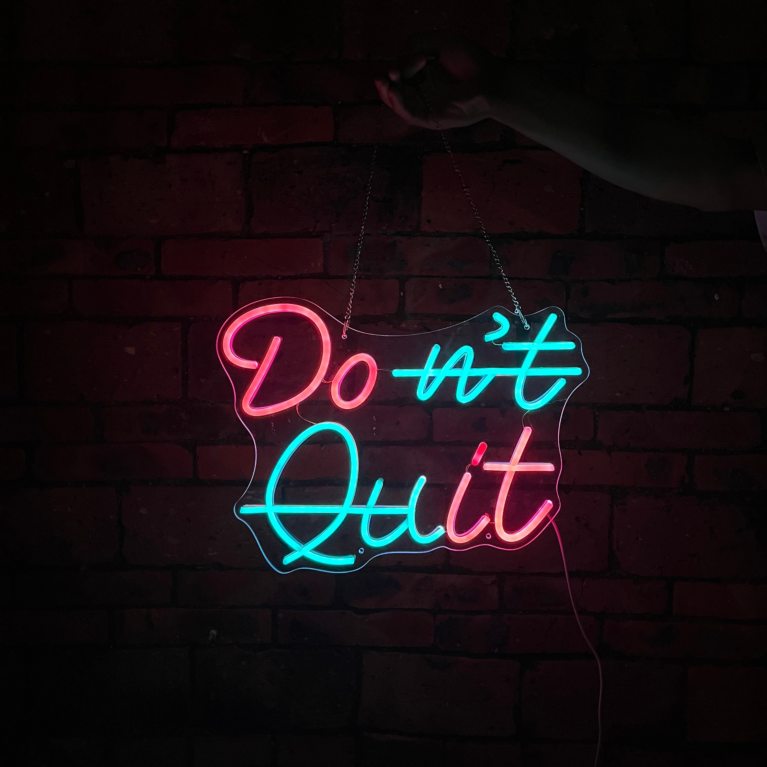 Don't Quit Neon Sign, Gym Business Sign Wall Decor, Gym Motivational Quotes, Led Neon Sign ,Custom Neon Sign Aesthetic ,Neon Sign logo
