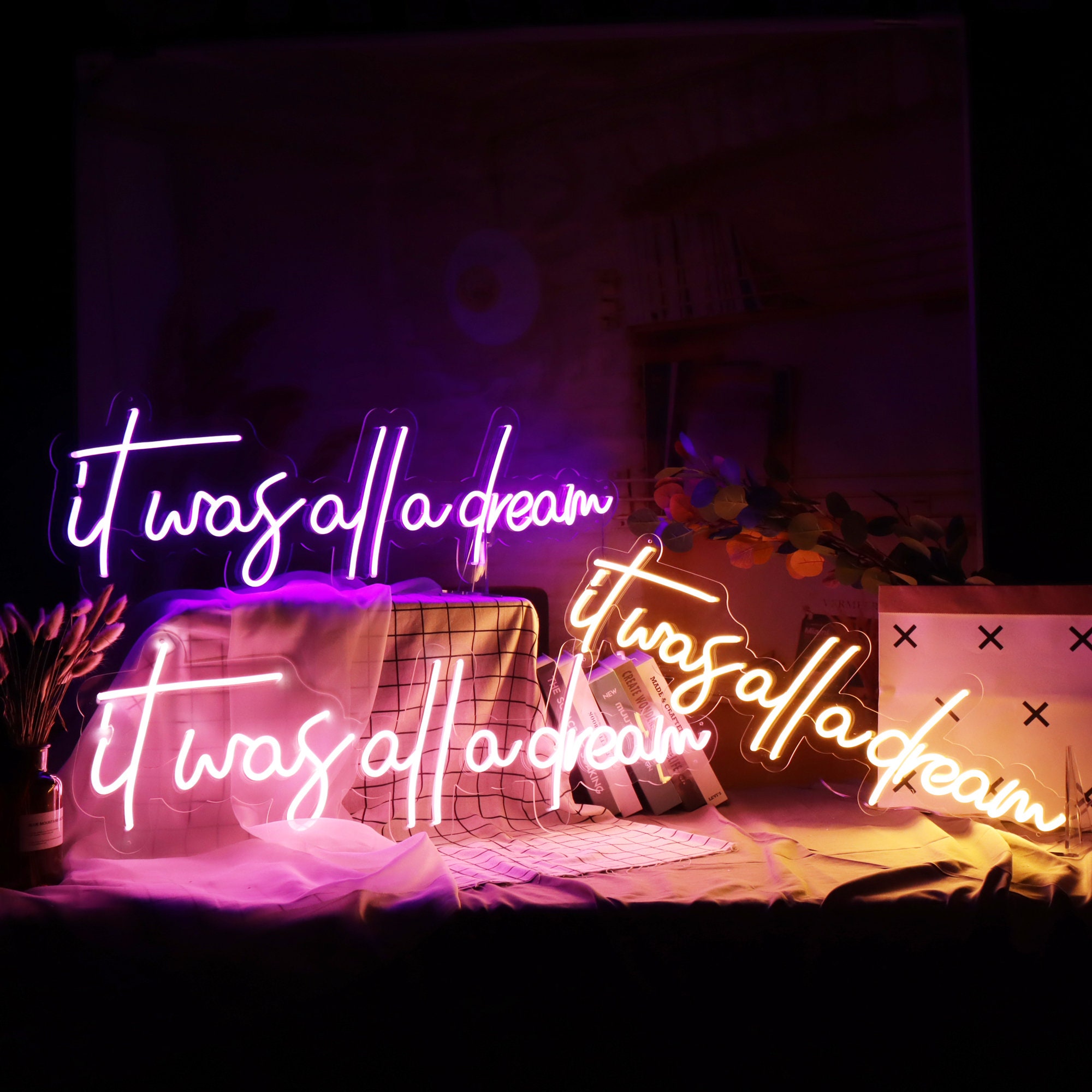 It was all a dream neon sign for Bedroom decoration,Led Sign For Bedroom,Home Living Room Wall Decoration,Above Bed Sign,Party Decor