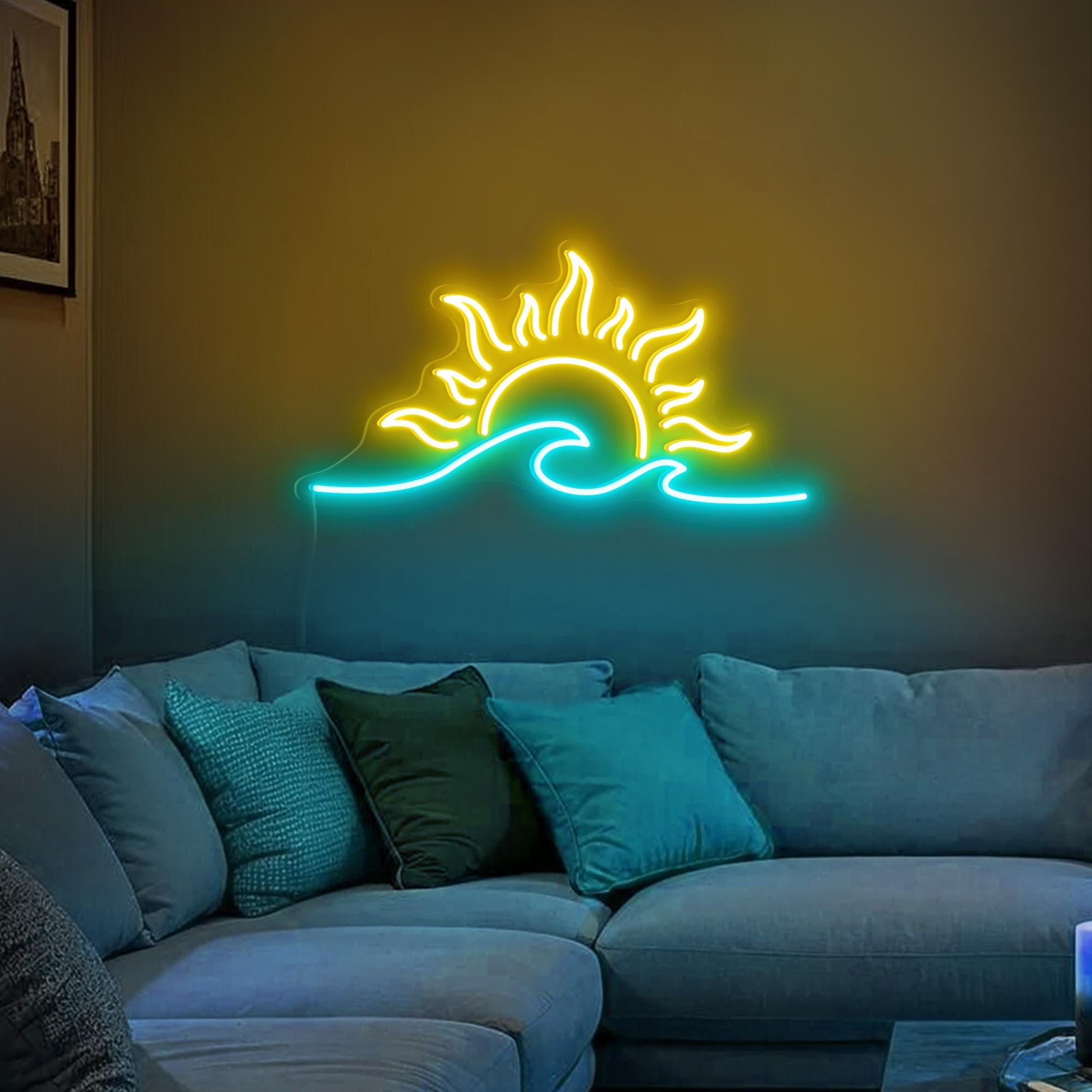 Ocean Sunset Neon Sign Ocean Sunrise Neon Sign Personalized Gifts Wall Decor Handmade Gift Housewarming Gift Valentine Decor Valentine Gift