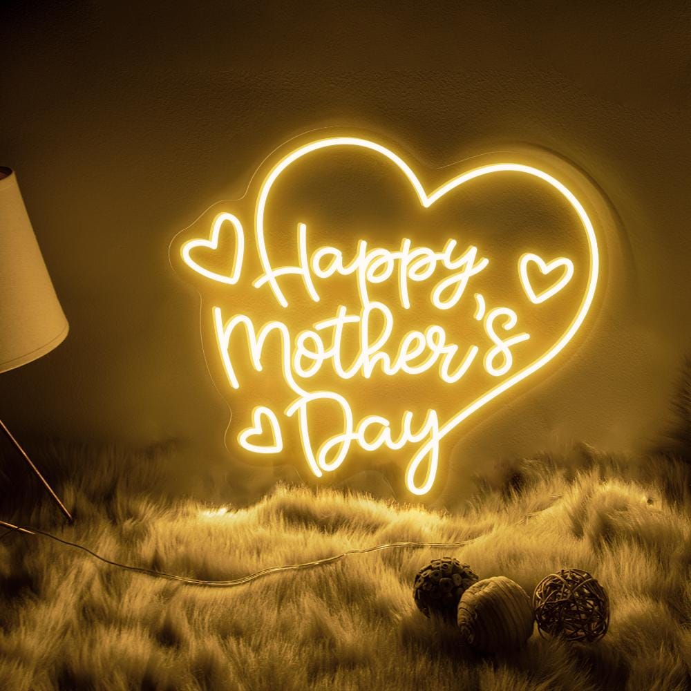Happy Mother's Day Neon Sign, Custom Neon Sign for Mom, Mother's Day Neon Sign, Home Wall Decor, Gift for Mother's Day, Personalized Gifts