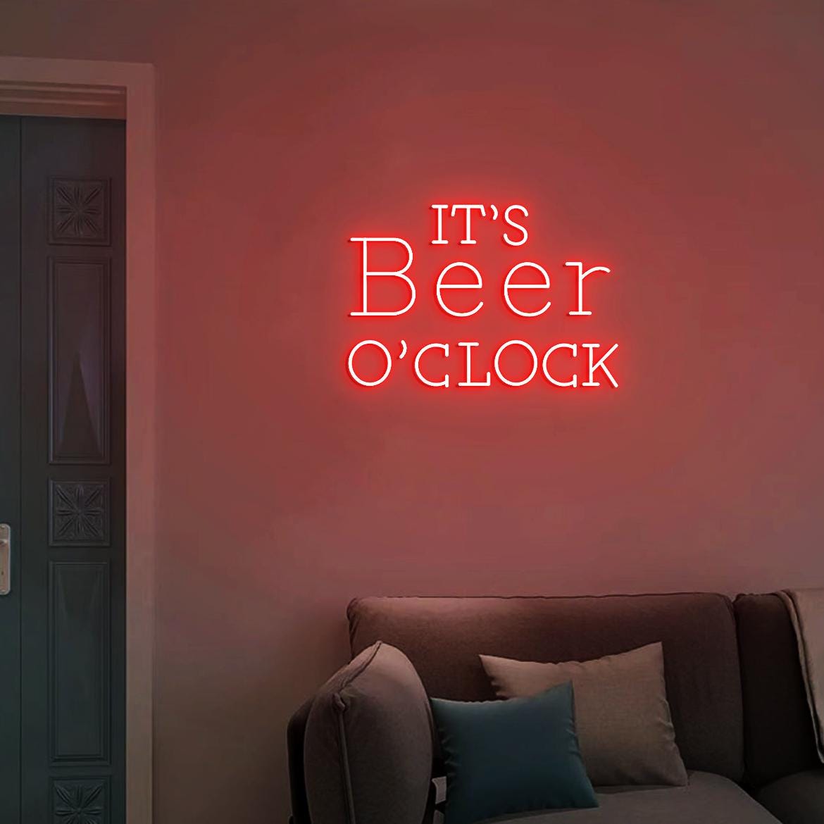 It's Beer O'clock Neon Sign, Beer O'clock, Beer Bar Wall Art, Beer Pub Decor Sign, Beer Sign for Home Beer Bar, Vintage Beer