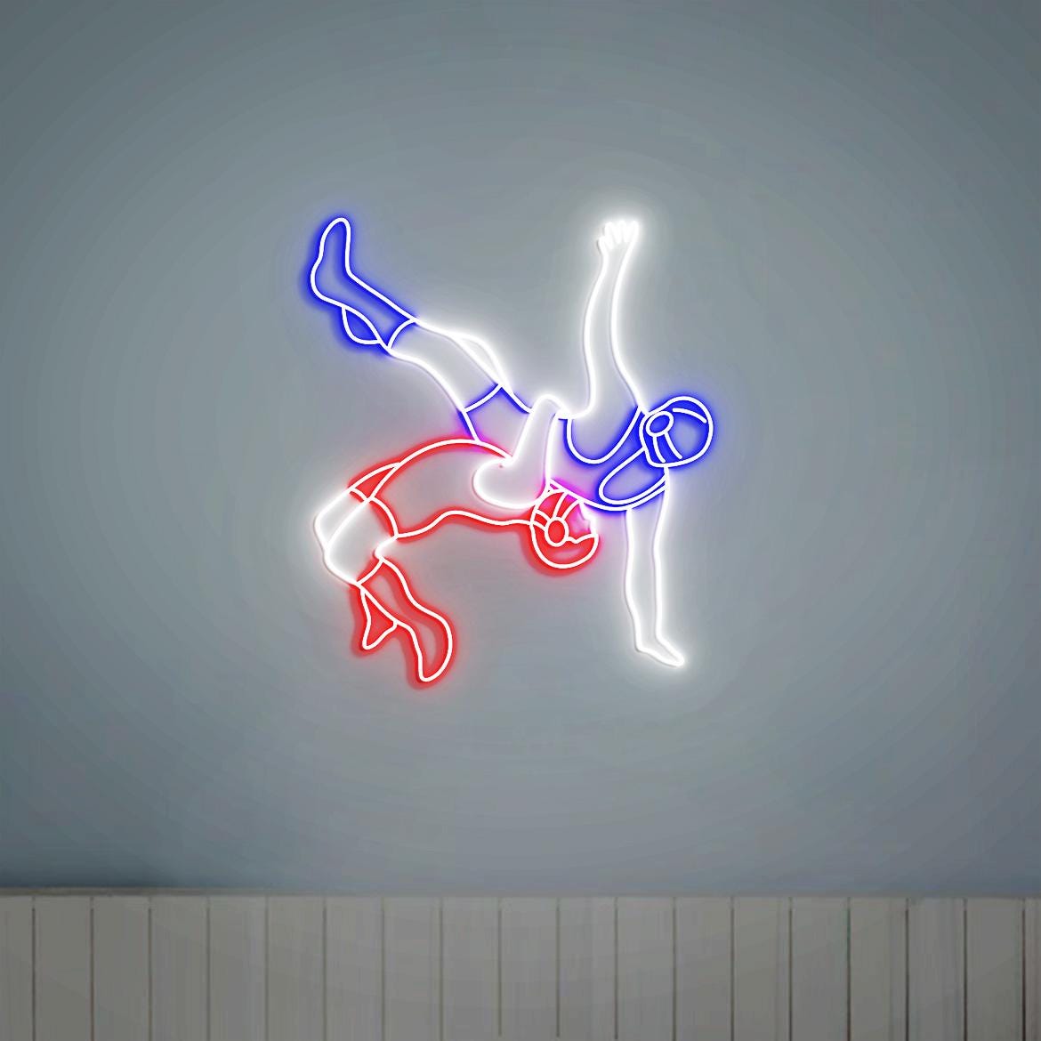 Wrestling Neon Light Sign, Custom Wrestling Sign, Personalized Gifts for Wrestler, Wrestling Christmas Gifts, Wrestling Sports Room Decor