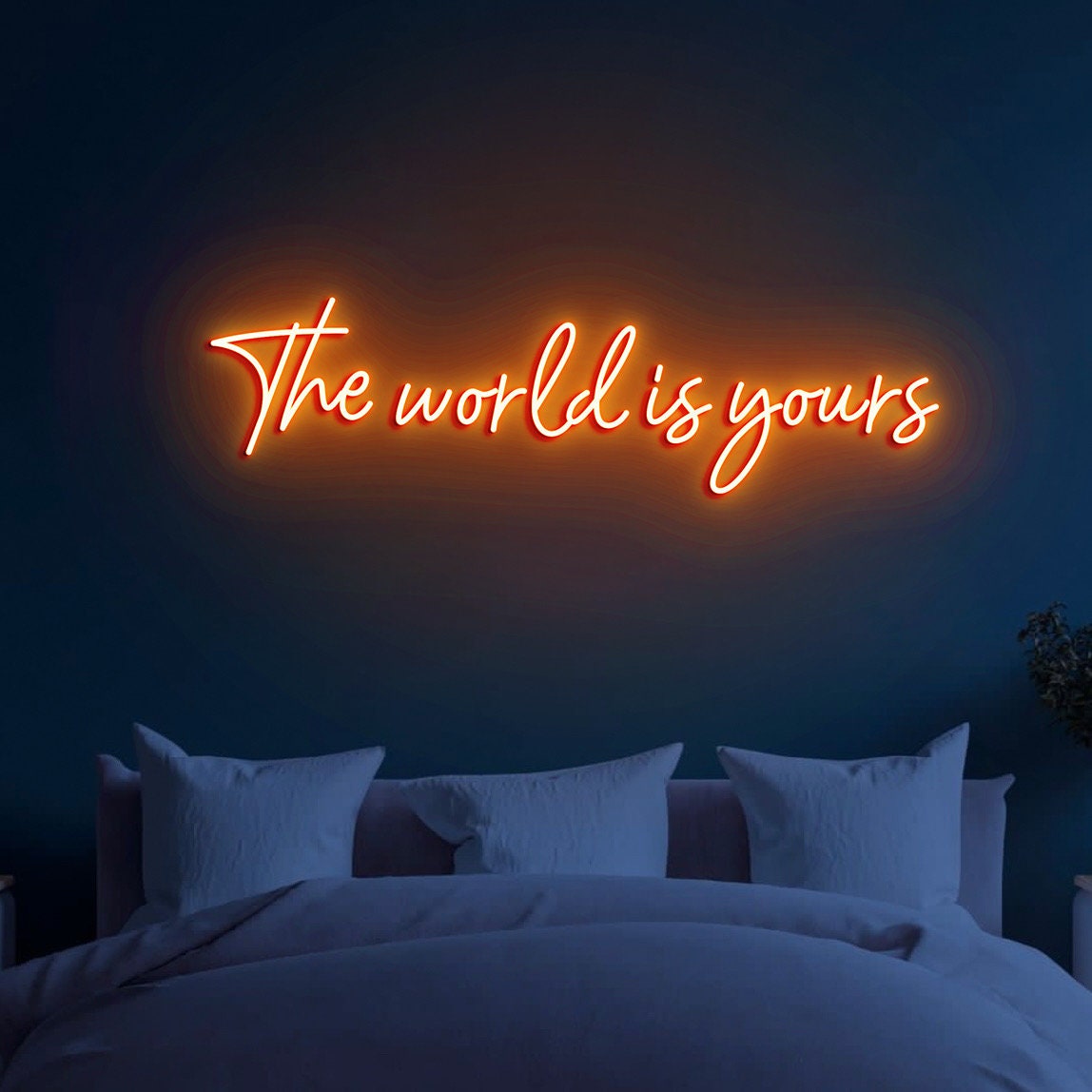 The world is yours Neon Sign, Neon Sign Bedroom, Neon Wall Art for Home Decor, Wall Hanging