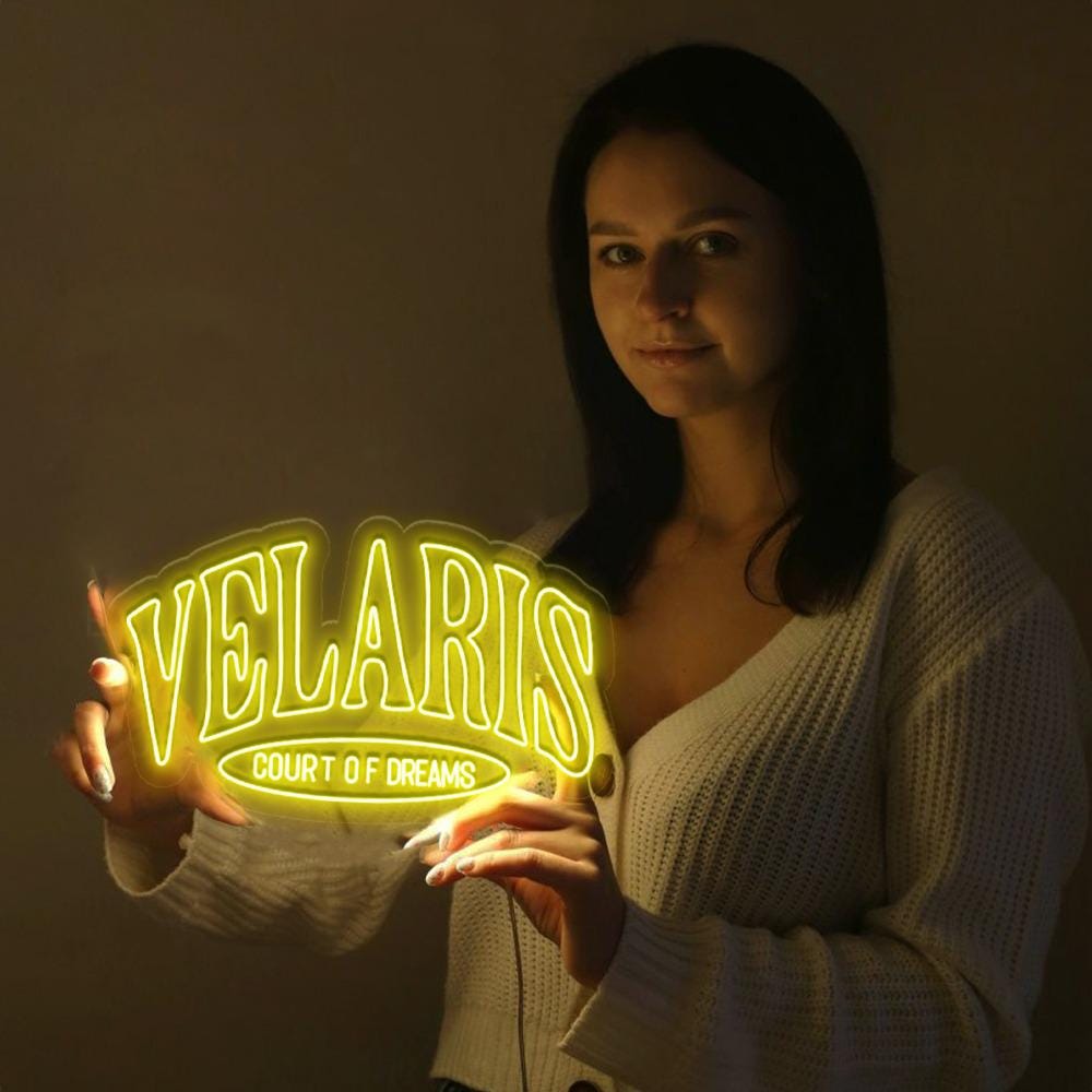 Velaris ACOTAR Neon Sign, To The Stars Who Listen Quote Neon, Velaris Night Court Rhysand Feyre Licensed, SJM Universe Merch Bookish Gifts