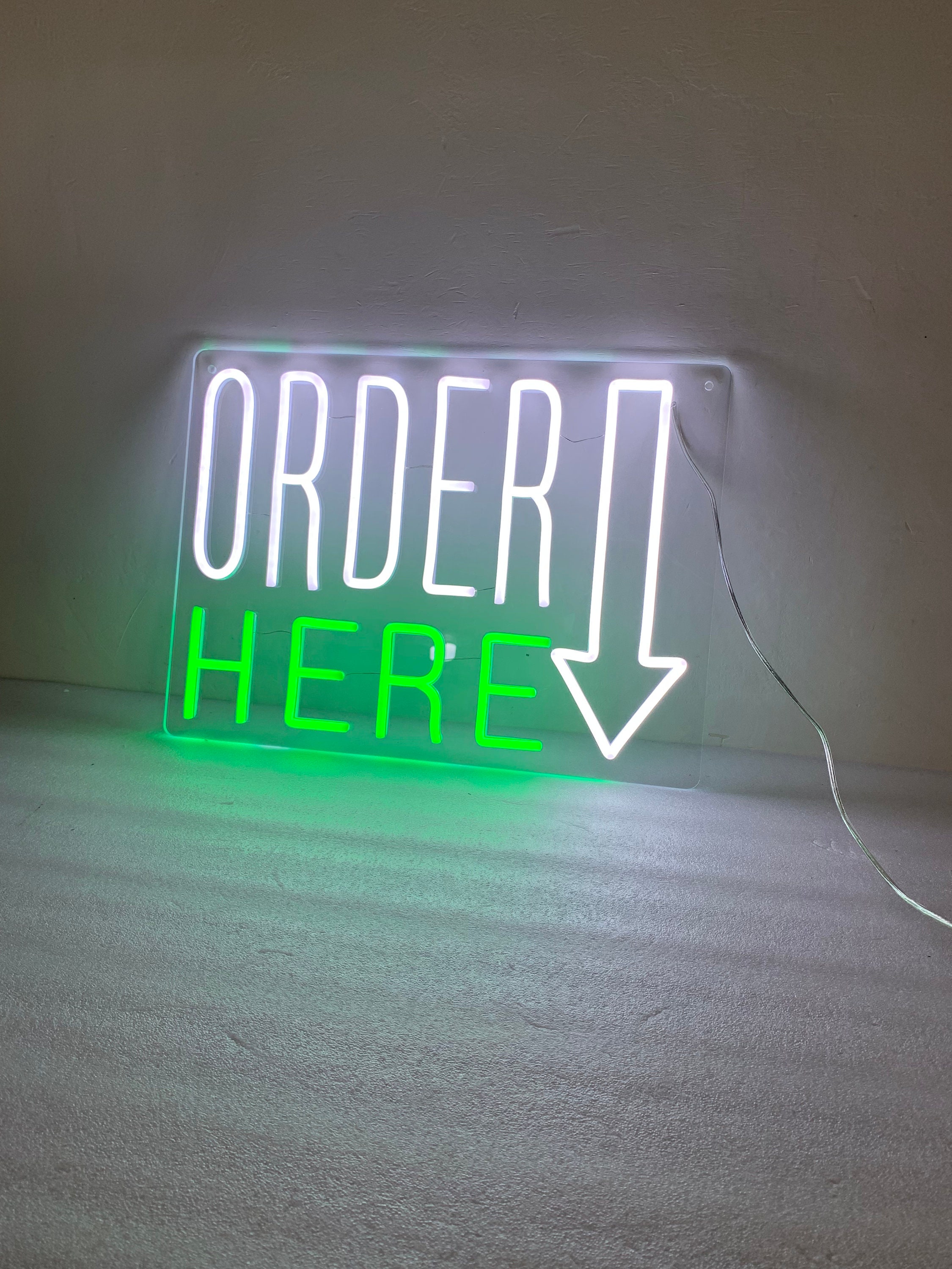 Order Here Led Neon Sign, Order Here Sign, Custom Business Order Here Sign Color