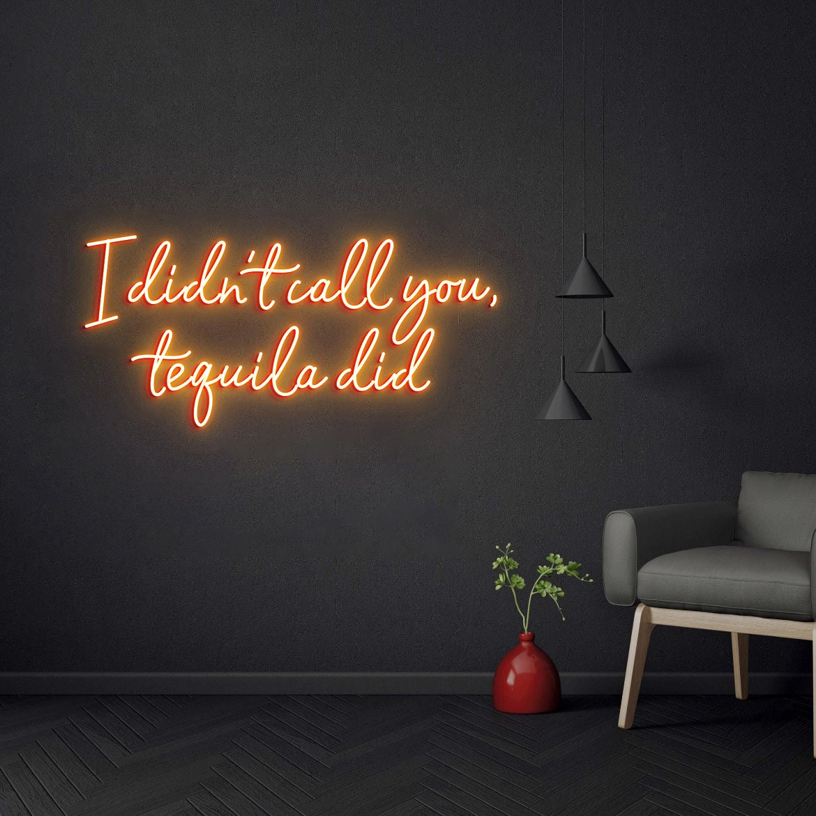 I Didn't Call You Tequila Did Neon Light Sign, Custom Tequila Bar Wall Decor Neon Sign, Bar Counter Decor, Tequila Sign