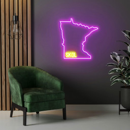 SKOL Sign, Skol Minnesota Vikings Neon Sign, Vikings Skol Home Decor, Minnesota State Outline, Skol Gift, Christmas Gift