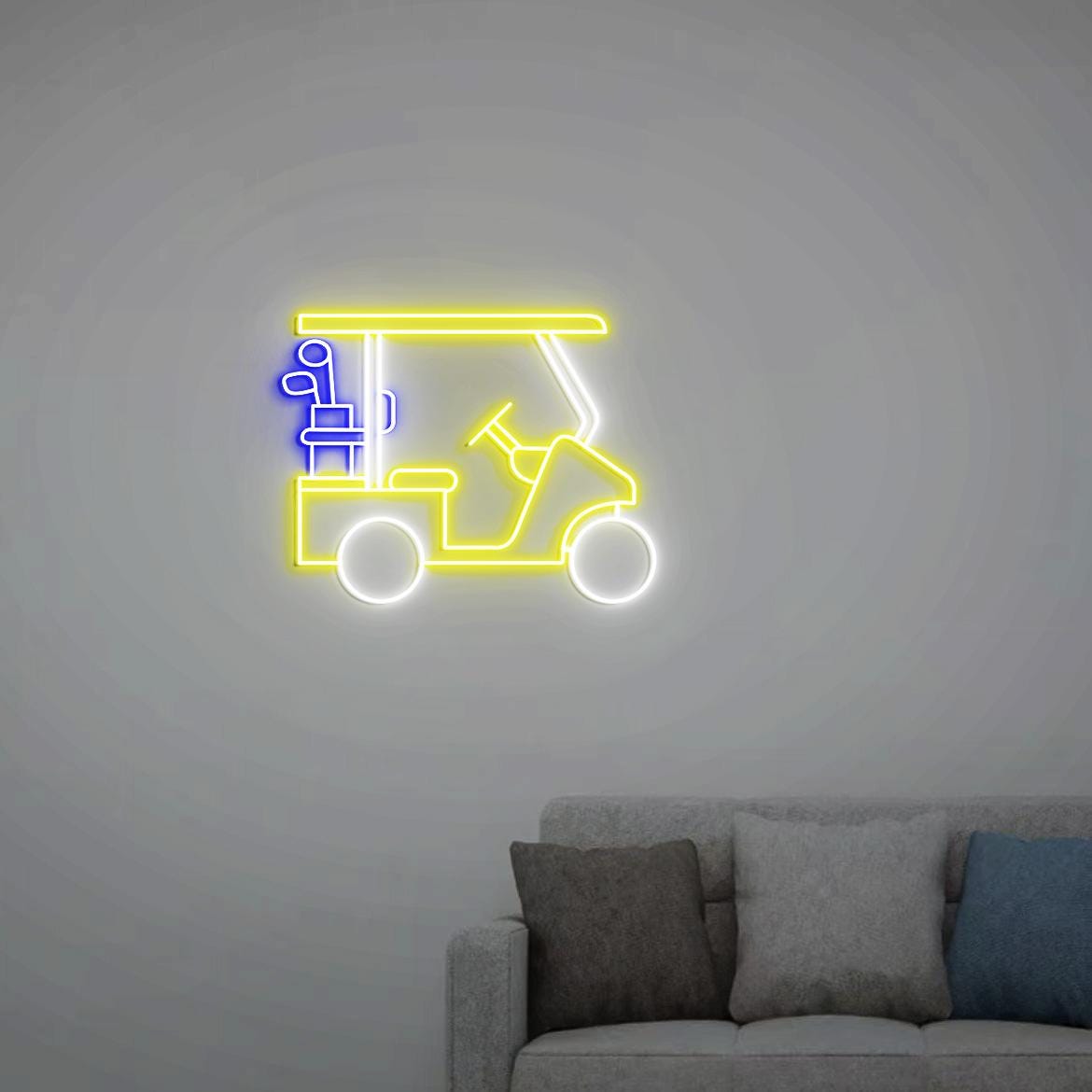 Golf Cart Neon Sign, Personalized Golf Cart Sign, Golf Art for Home Office Wall Decorations, Golfer Gift, Gift for Golf Lovers, Golf Sign