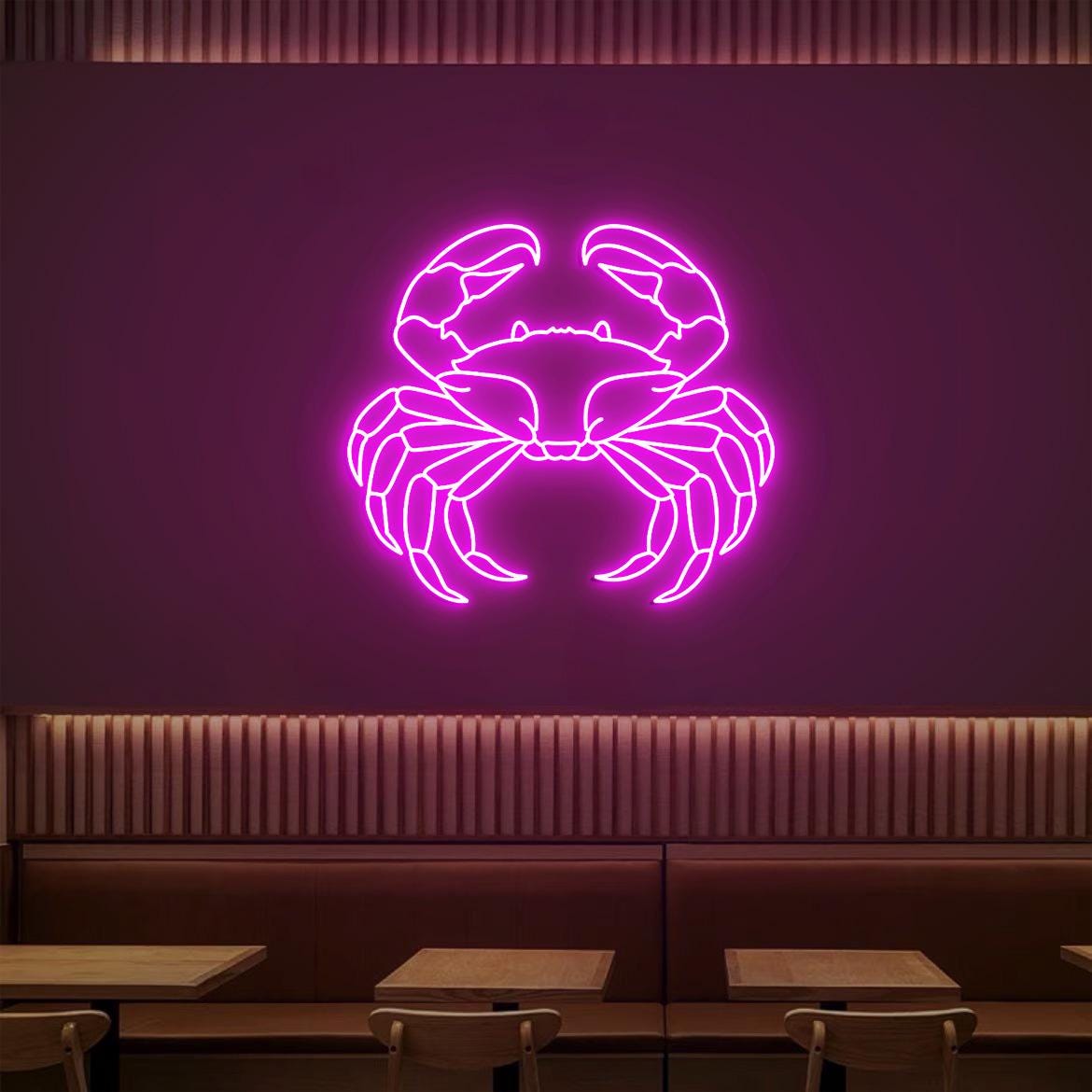 Crab Neon Sign, Red Crab Wall Neon Light, Wall Crab Art, Large Red Crab Decor, Crab Restaurant Neon Sign Light, Seafood Restaurant Decor