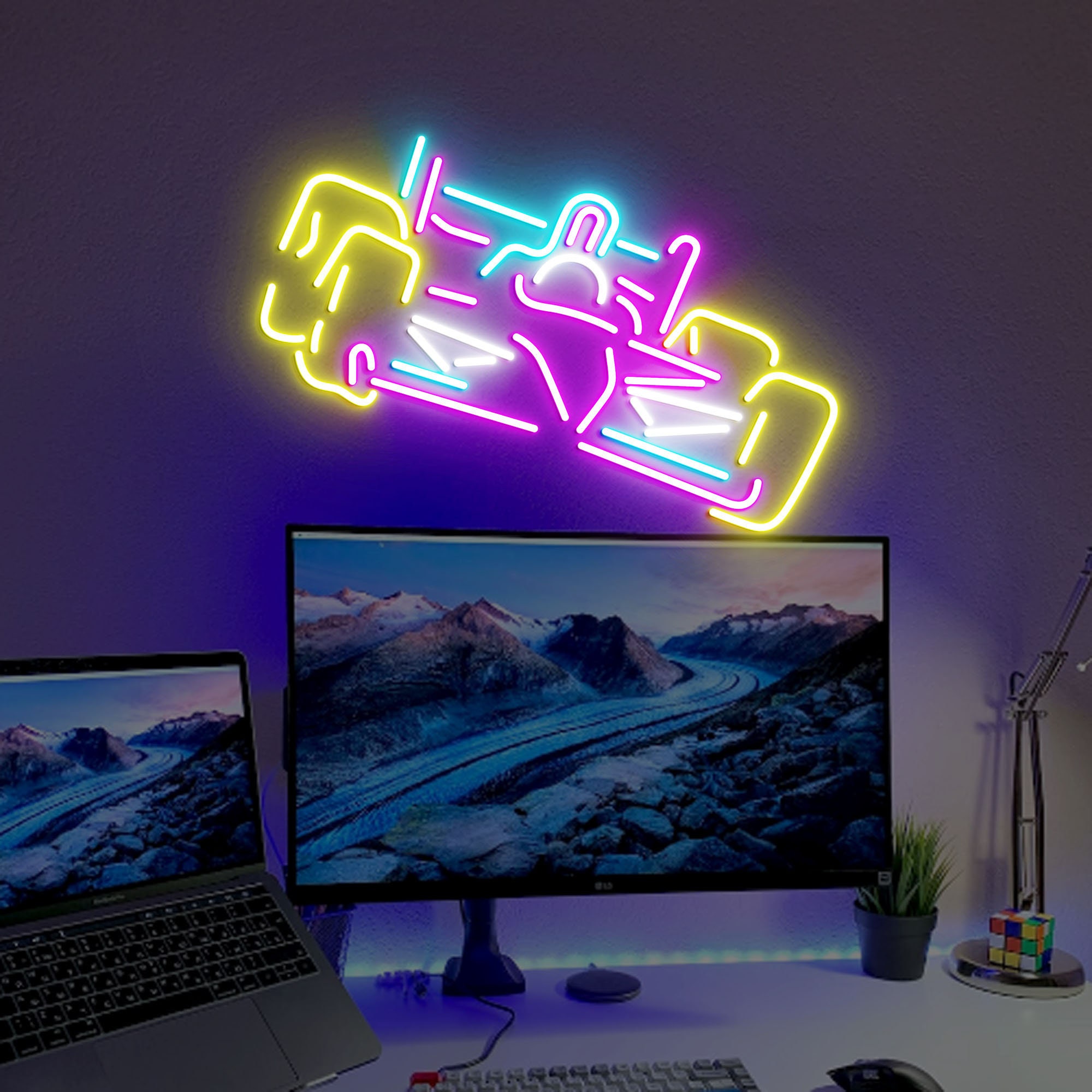Race Car Neon Sign, Racing Car Neon Sign, Neon Sign Light Decor, Racing Car Bedroom Neon Sign, Racing Car Wall Decoration