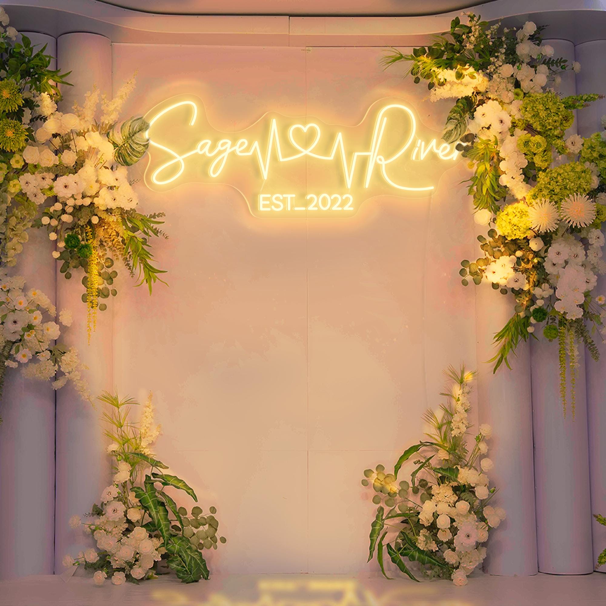 Custom Name Wedding LED Neon Sign, Personalized Wedding Decor, Romantic Neon Light, Bride and Groom Sign, Wedding Reception Wall Art
