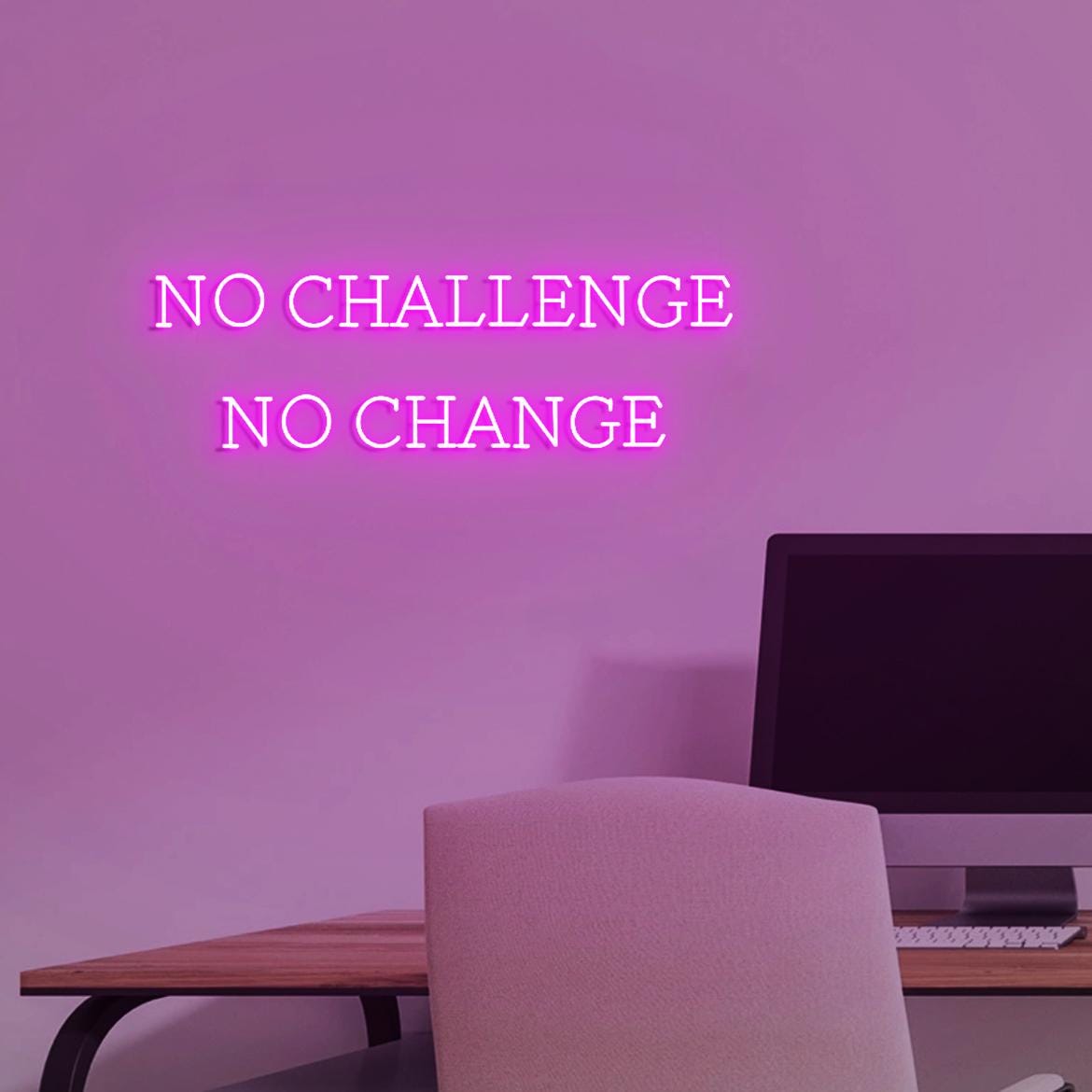 No Challenge No Chance Neon Sign, Gym Business Wall Neon Light, Fitness Center Wall Sign, Gym Owners Gifts, Decor for your Home Gym