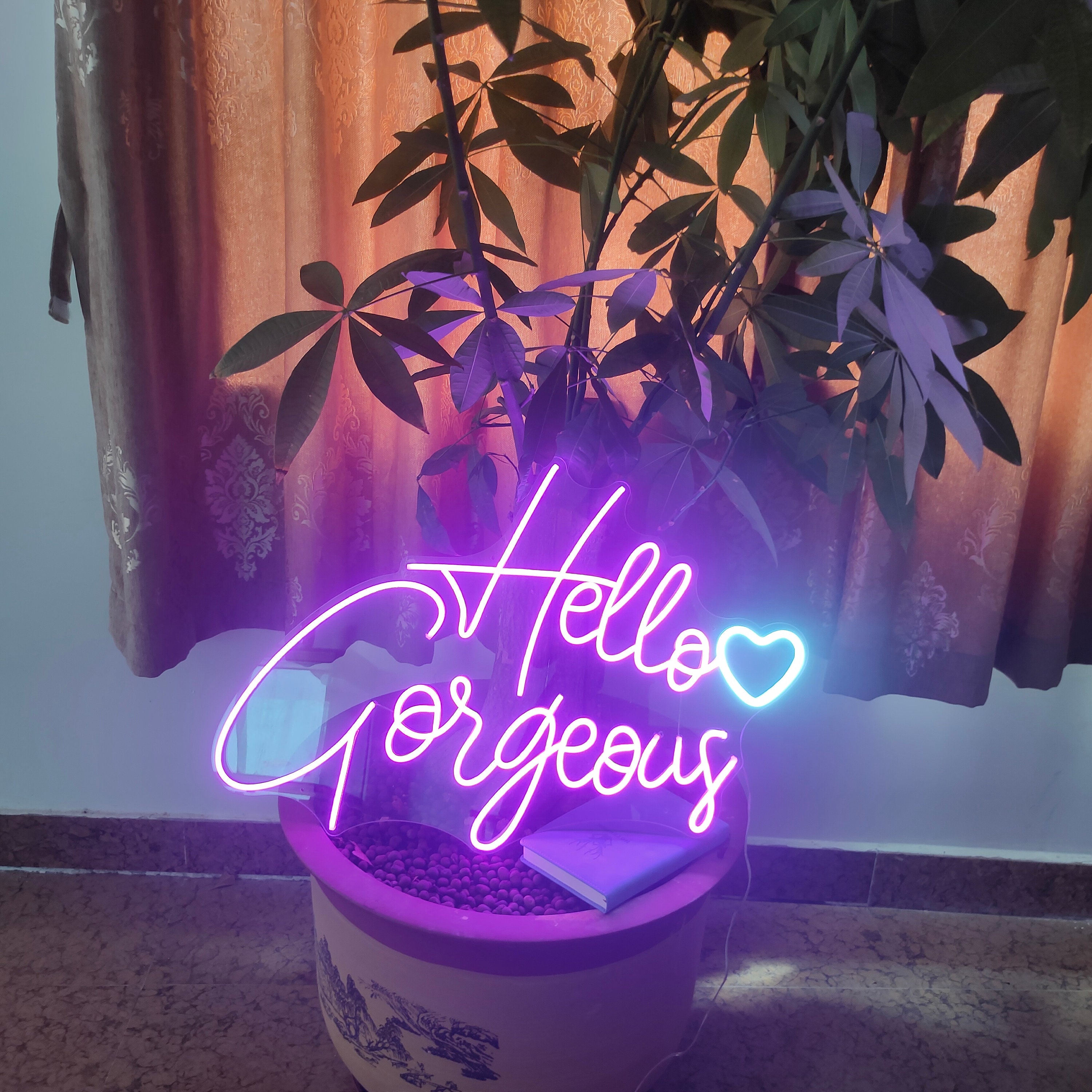 Custom Neon Sign | Hello Gorgeous Neon Sign | Wedding Neon Sign | Led neon sign | Customized Neon Sign | Neon Name Sign| Neon Sign Light