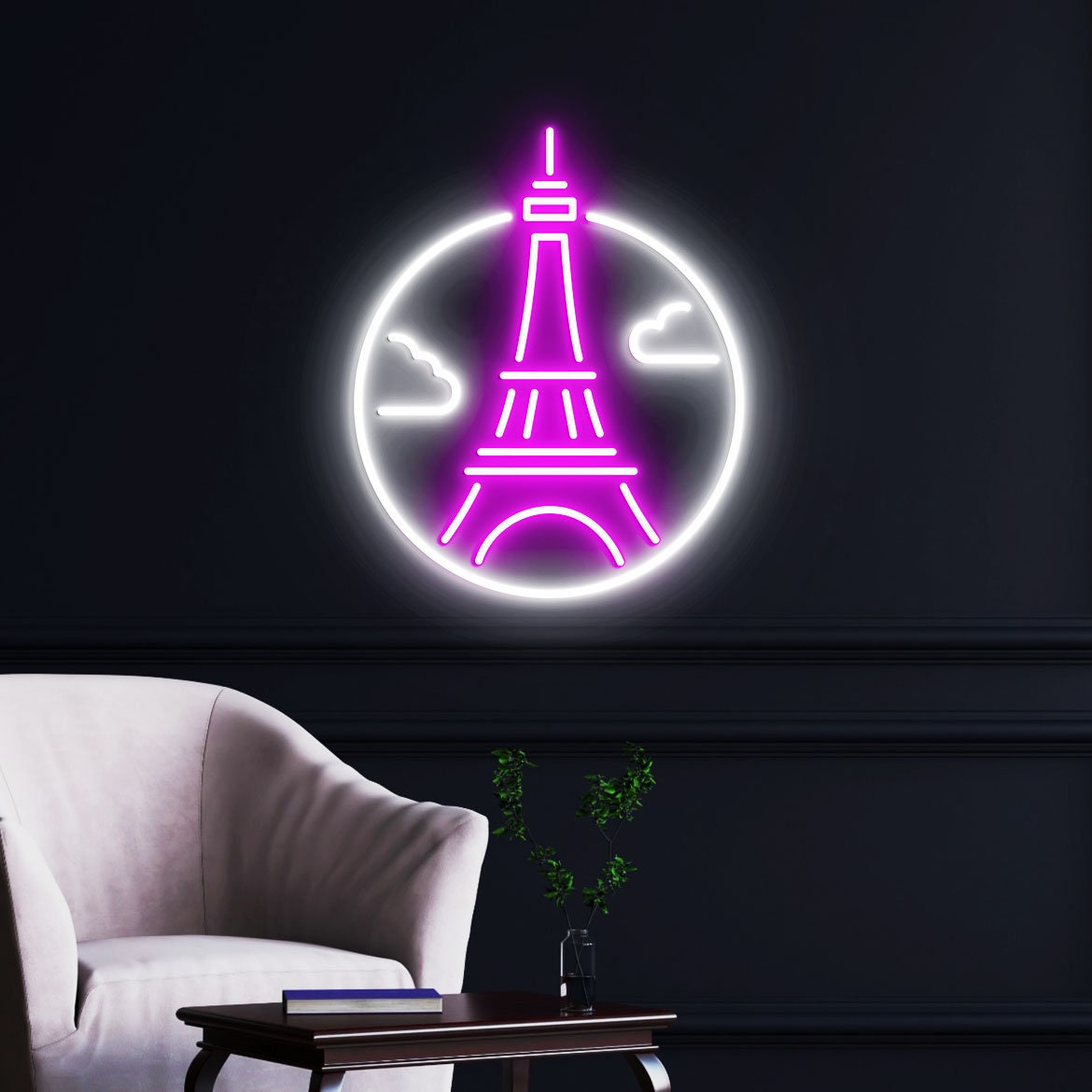 Eiffel Tower Neon Light, Neon Sign Light Decor, Eiffel Tower Bedroom Neon Sign, Bedroom Neon Lights, Home Neon Lights, Tower Wall Decoration
