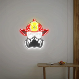 Firefighter Neon Sign, Customized Firefighter Sign, Custom Firefighter Helmet Sign, Personalized Gift for Fireman, Firefighter Gifts,