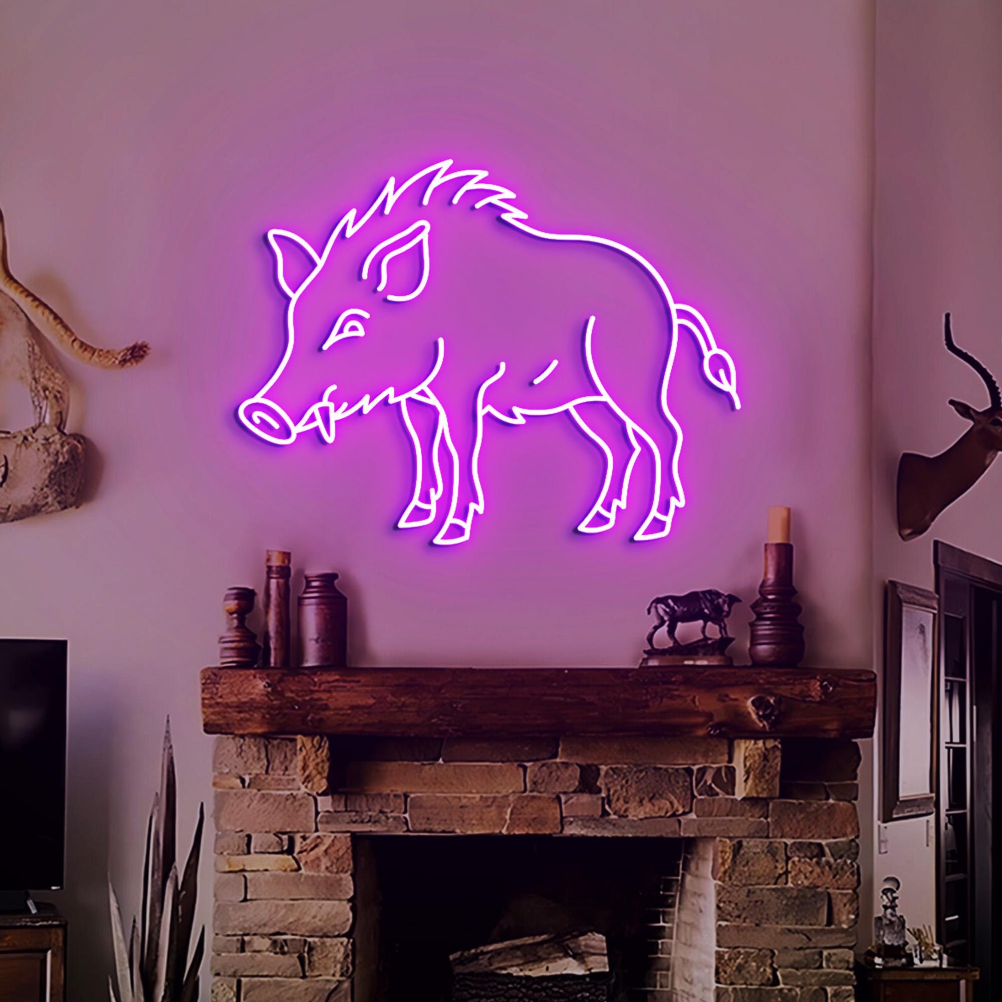 Boar Neon Sign, Boar Led Neon Light, Boar Shaped Neon Sign, Boar Wall art, Custom Animal Light Sign, Boar Wall Decor