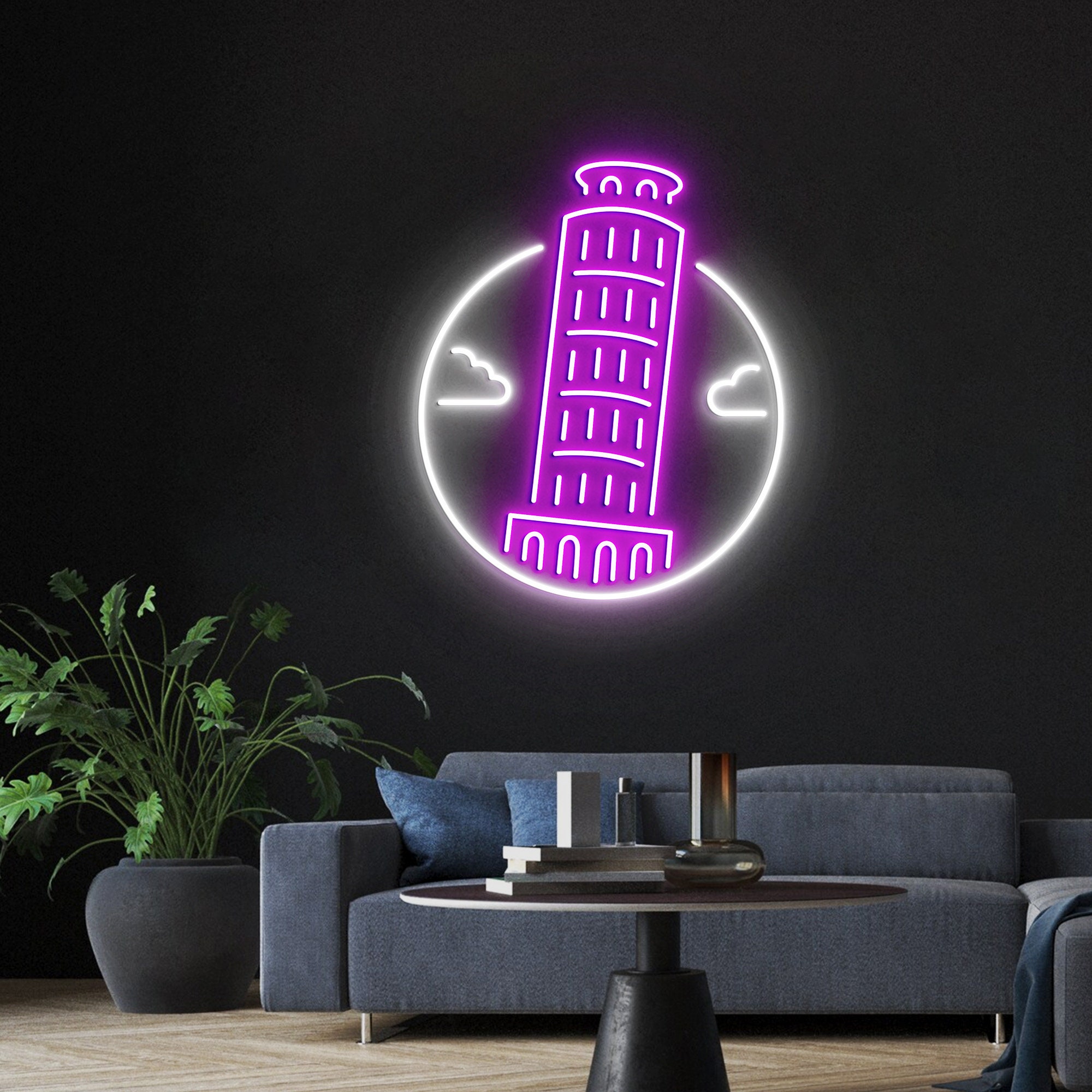 Pisa Tower Neon Light, Neon Sign Light Decor, Pisa Tower Bedroom Neon Sign, Home Neon Lights, Pisa Tower Wall Decoration