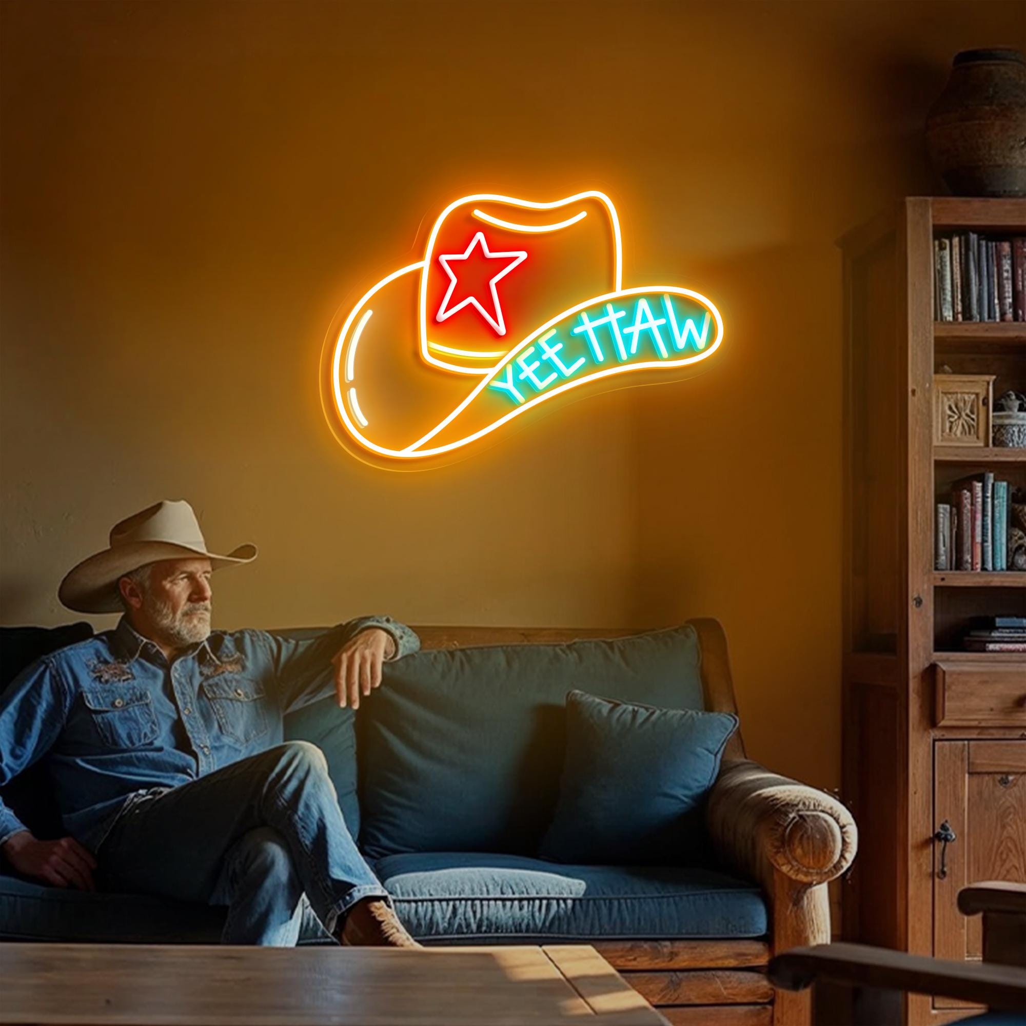 Cowboy Hat Yeehaw Neon Sign, Yeehaw Led Sign, Cowboy Room Decor, Western Led Sign, Howdy Neon Sign, Cowboy Hat Neon Sign, Howdy Party Decor