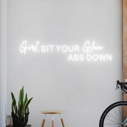 Girl Sit Your Glam Ass Down Neon Sign, Personalized Neon Light Salon Wall Idea, Glam Salon Signs Wall, Salon Boss Business Sign