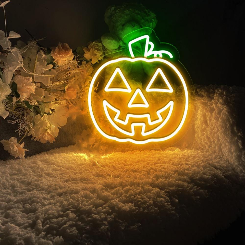 Cute Pumpkin Neon Sign Gifts, Funny Spooky Neon Sign, Ghost Neon Led, Spooky Season Gifts, Halloween Party Neon Sign, Fall Ghost Neon