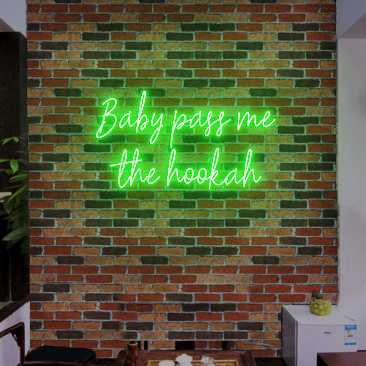 Custom Neon Sign Baby Pass Me the Hookah Neon Sign Neon Light Hookah Bar Decor, Led Neon Light Hookah Lounge Decor, Hookah Sign