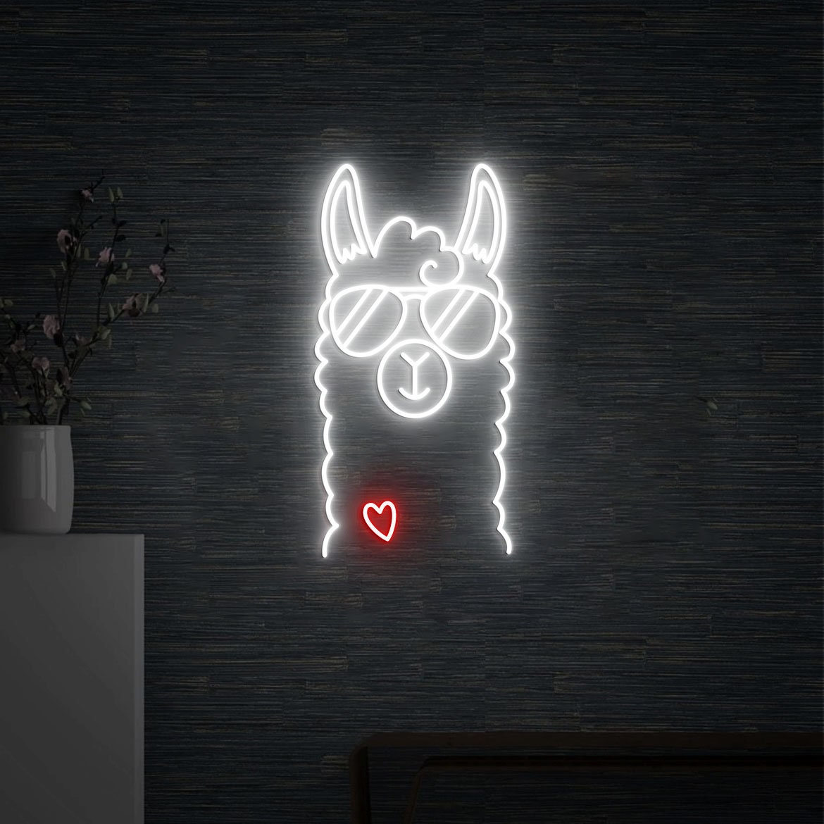 Llama Neon Light, Neon Sign Light Decor, Llama Pop Bedroom Neon Sign, Bedroom Neon Lights, Alpaca Pop Gift, Alpaca Wall Decoration