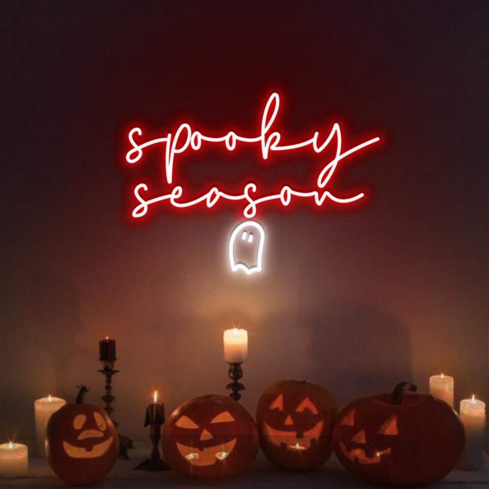 Cute Spooky Season Neon Sign Gifts, Funny Spooky Neon Sign, Ghost Neon Led, Spooky Season Gifts, Halloween Party Neon Sign, Fall Ghost Neon