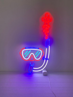 Diving Mask Neon Sign, Scuba Diver Mask, Gift for Diver, Diving Art Custom Neon Light Scuba Wall Art