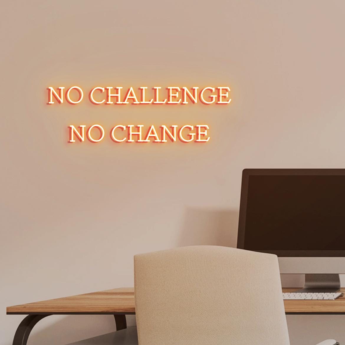 No Challenge No Chance Neon Sign, Gym Business Wall Neon Light, Fitness Center Wall Sign, Gym Owners Gifts, Decor for your Home Gym