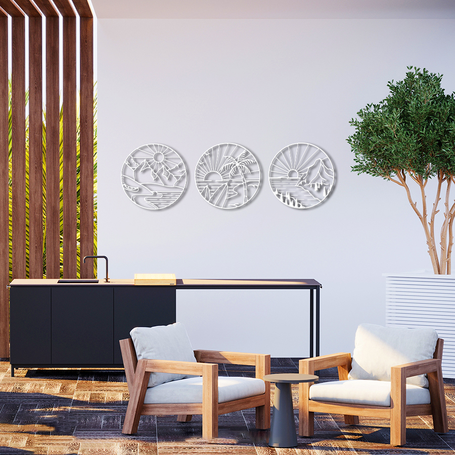 Circular Landscapes Trio – Line Art