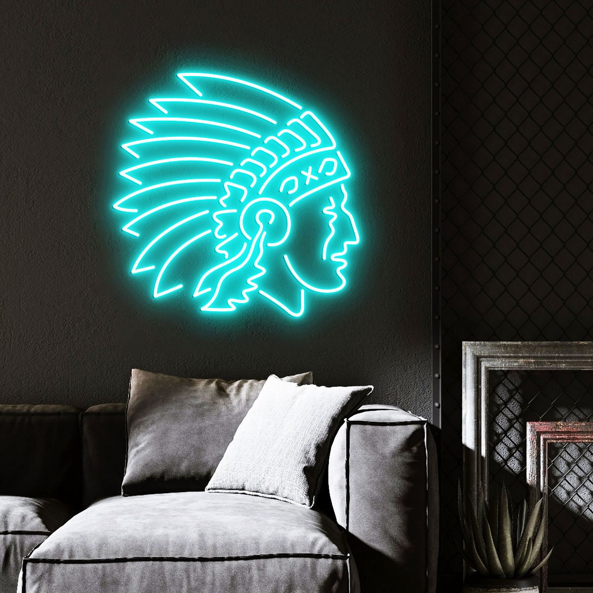 Native American Indian Chief Neon Sign, Indian Chief Neon Lamp, Native American Wall Decor LED, Indian Chief Wall Decoration