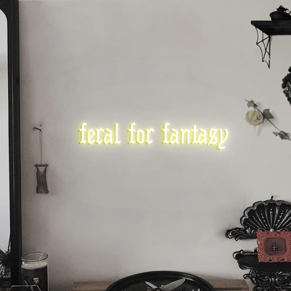 Feral For Fantasy Neon Sign, Feral Sign, Custom Neon Sign Fantasy Books Room Wall Decor, Fantasy Reader Gift, Fantasy Sign, Goth Ideas