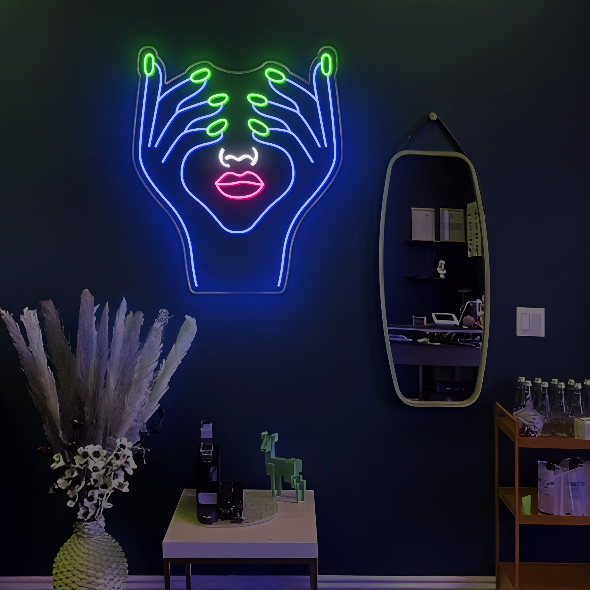 Neon Sign Nails Salon,Beauty Salon Sign,Led Light for Nail Room,Beauty Neon Art,Nails Room Opening Gift,Personalized Gift for Her