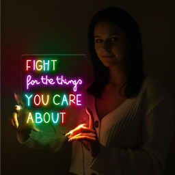 Fight For The Things You Care About Neon Sign, Positive Affirmation, Kids Wall Neon,Growth Mindset, Classroom Decor,Positive Classroom Gifts