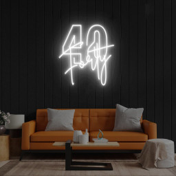 40 Forty Neon Sign, 40th Birthday Decorations,Custom Birthday Neon Light Sign, 40th Birthday Decor, 40th Birthday Neon Sign