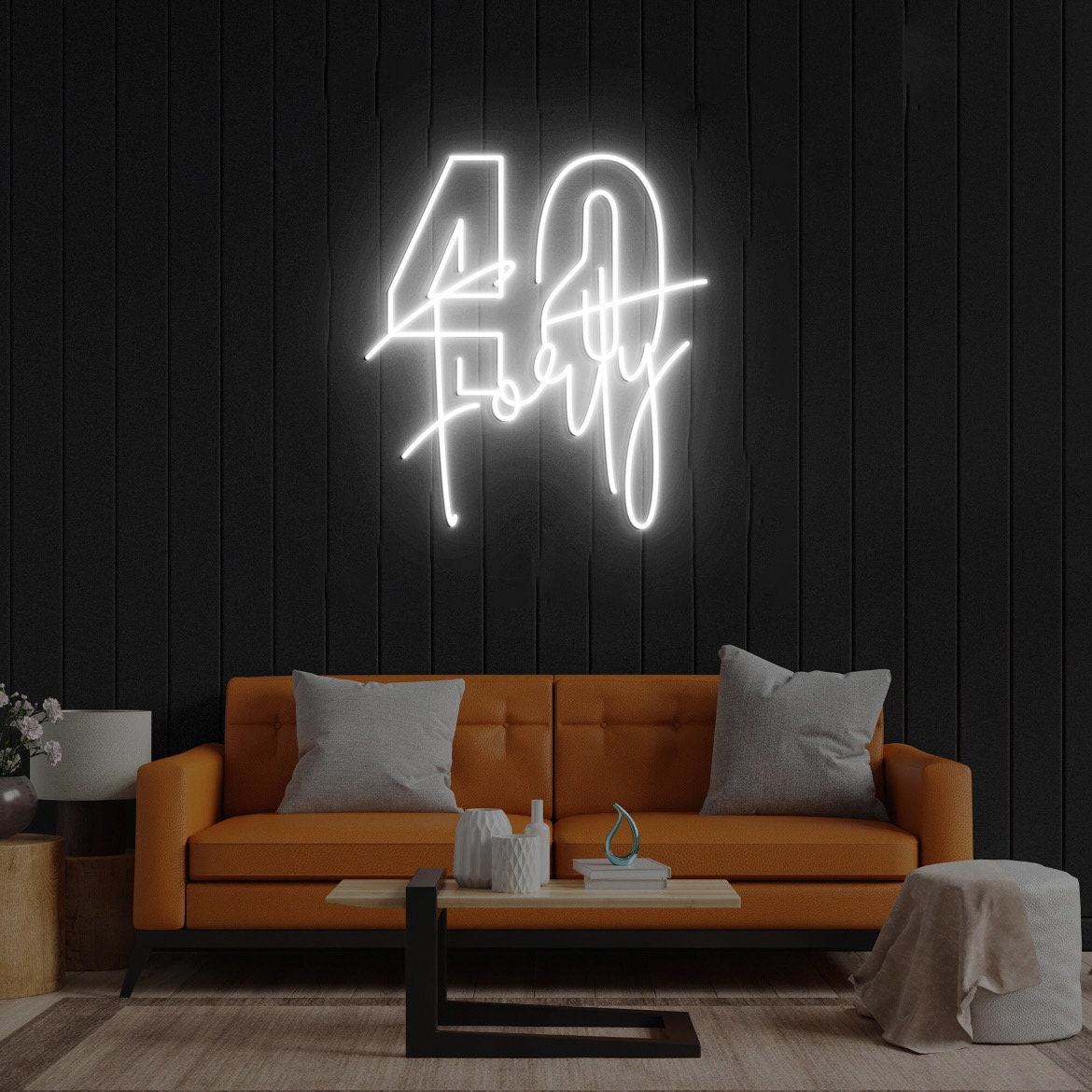 40 Forty Neon Sign, 40th Birthday Decorations,Custom Birthday Neon Light Sign, 40th Birthday Decor, 40th Birthday Neon Sign