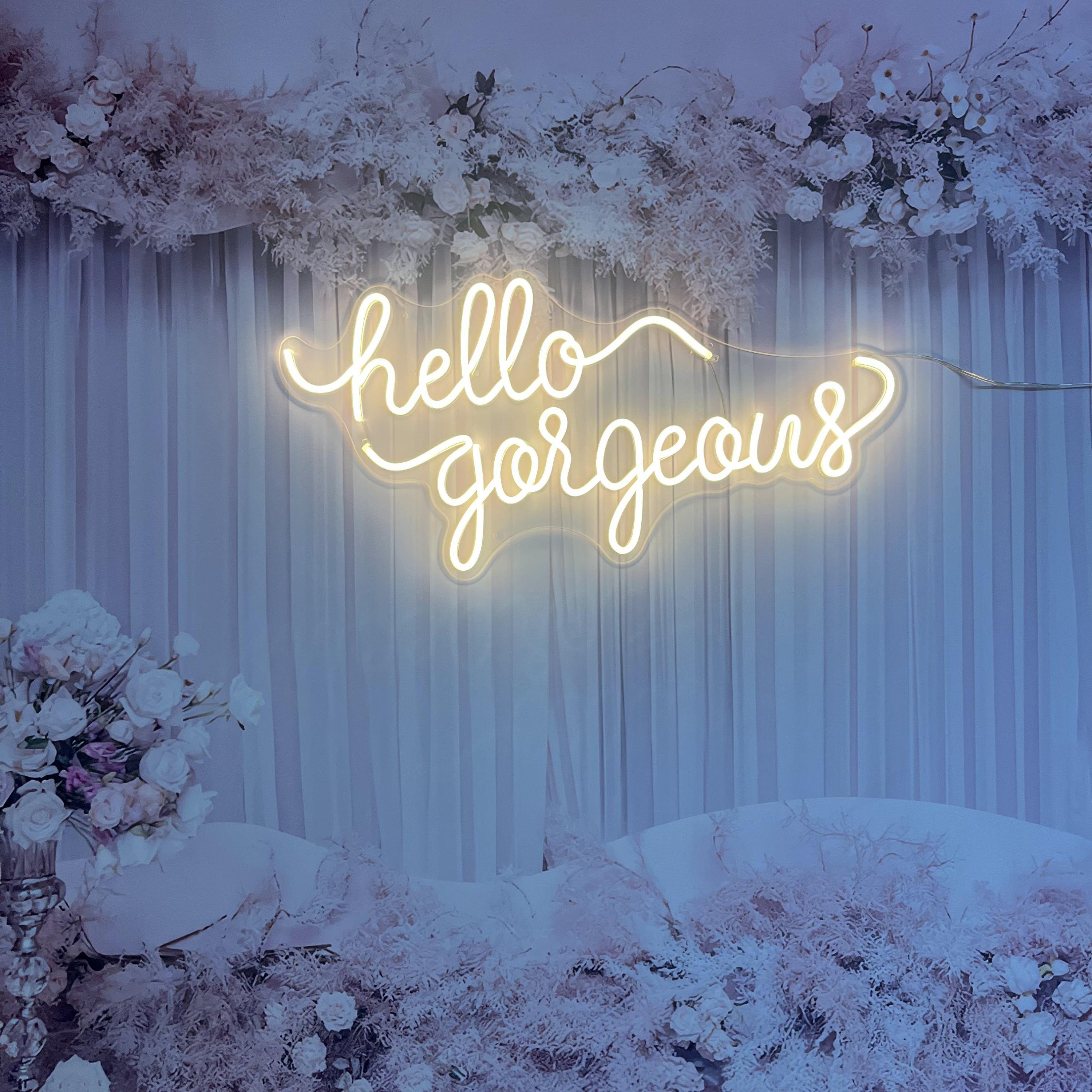 Custom Neon sign hello gorgeous Sign Neon Light Wedding Decoration Neon Sign Bedroom Neon Sign Wall Decor Led Neon Sign Beer Neon Sign