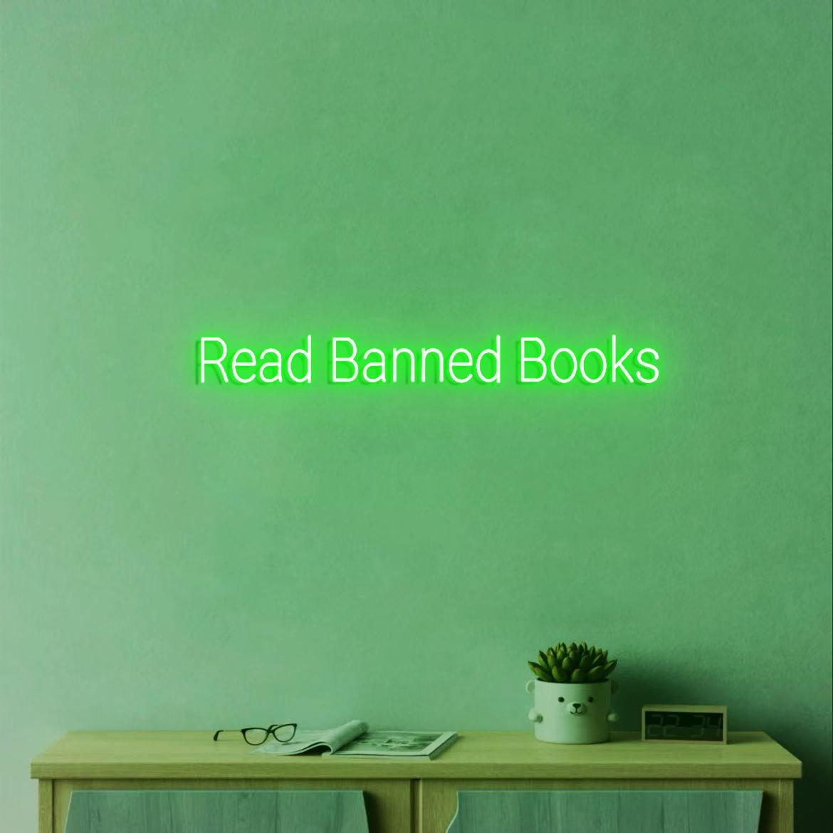 Read Banned Books Neon Light Sign, Funny Books Sign for Books Room Wall, Books Sign for Book shelf, Banned Sign Books Wall Decor, Read Sign