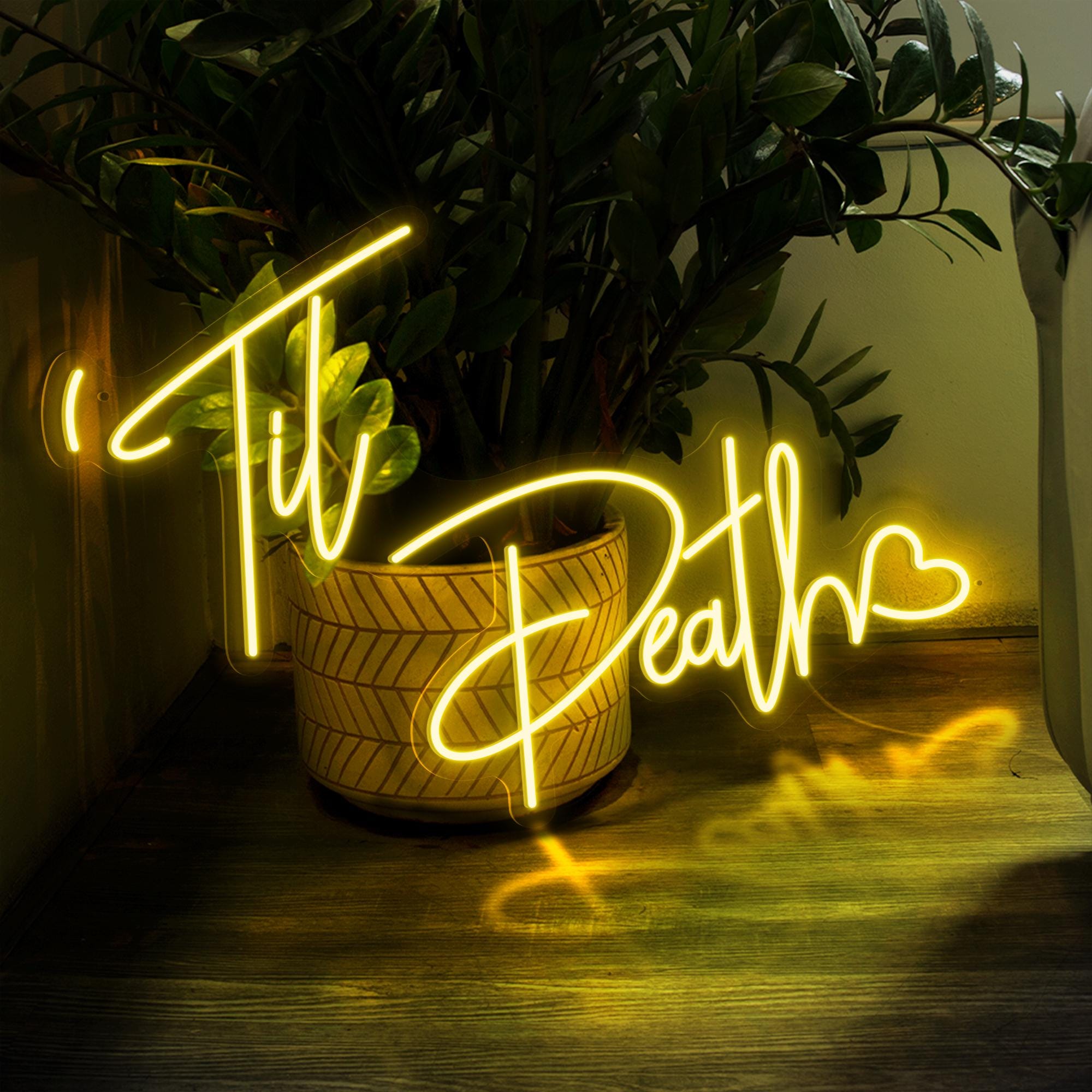Til Death Neon Sign Wedding, Custom Wedding Decor, Personalized Name Neon Lights, Wall Decor and Unique Gifts, Engagement Gift